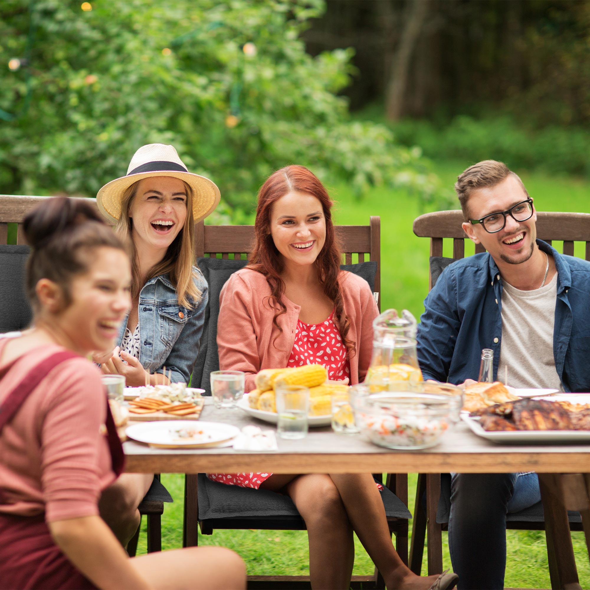 Beautissu Niederlehner Stuhlauflage 105x50x7 cm  – Gartenstuhl Sitzkis