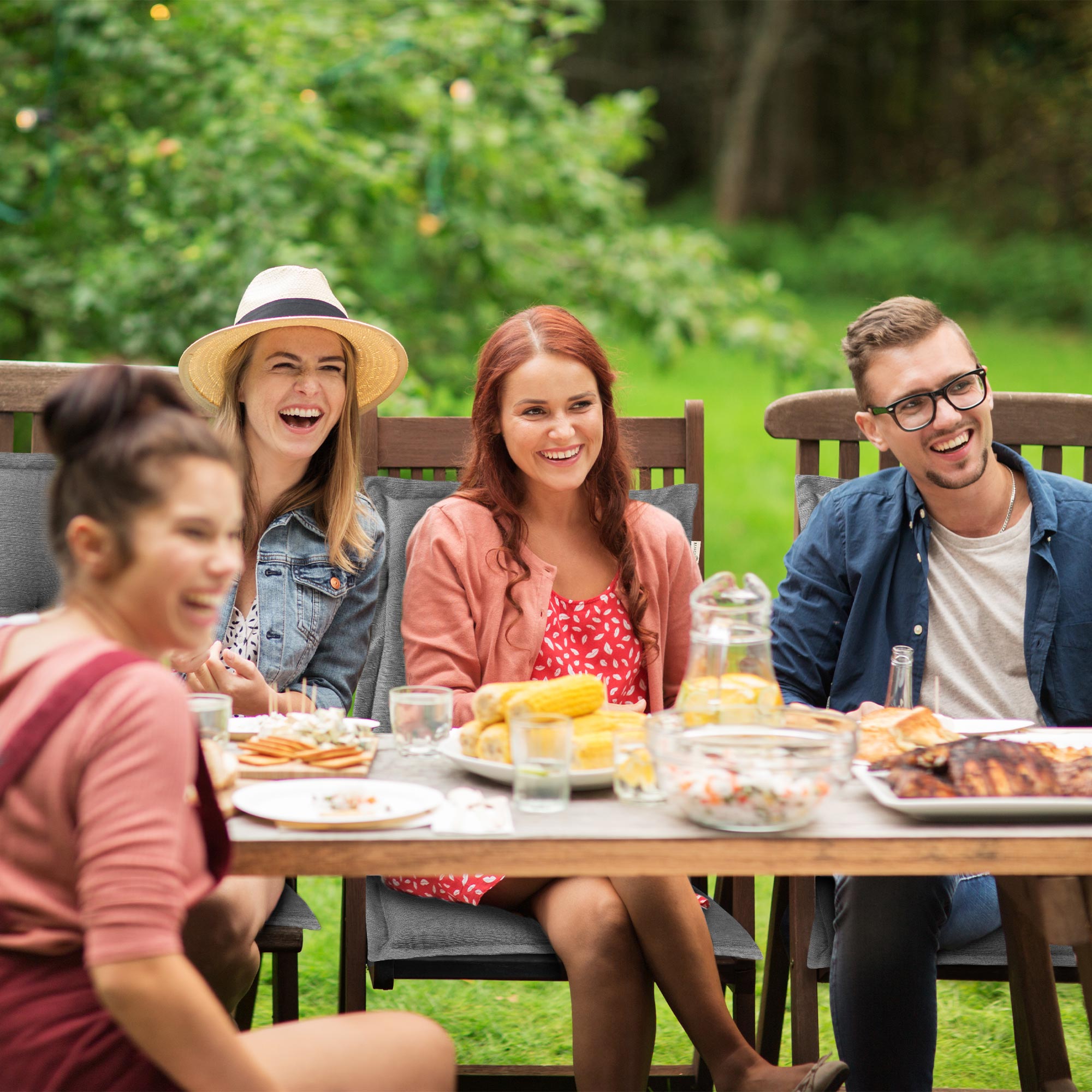 Beautissu Niederlehner Stuhlauflage 105x50x7 cm  – Gartenstuhl Sitzkis