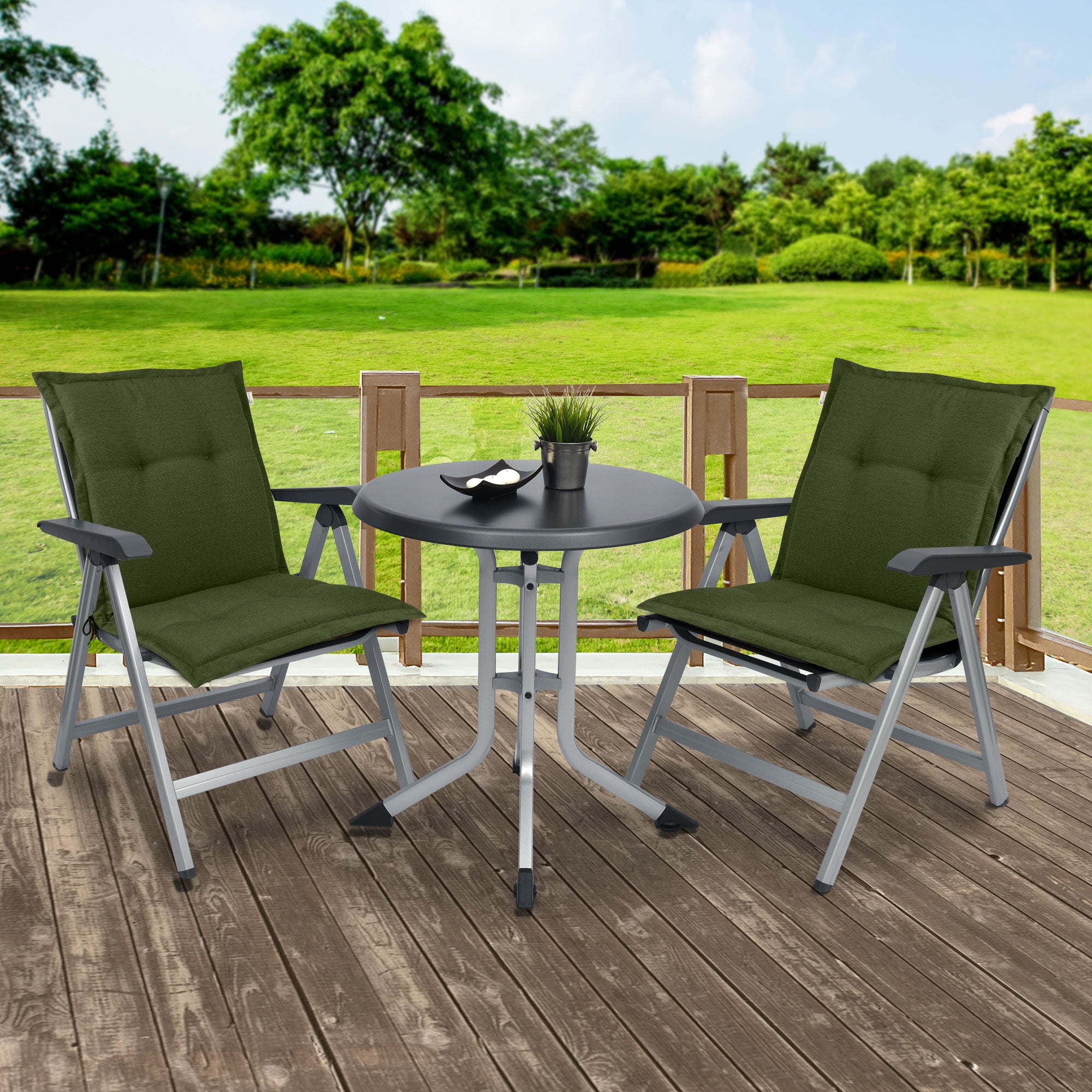 Beautissu Niederlehner Stuhlauflage 105x50x7 cm  – Gartenstuhl Sitzkis