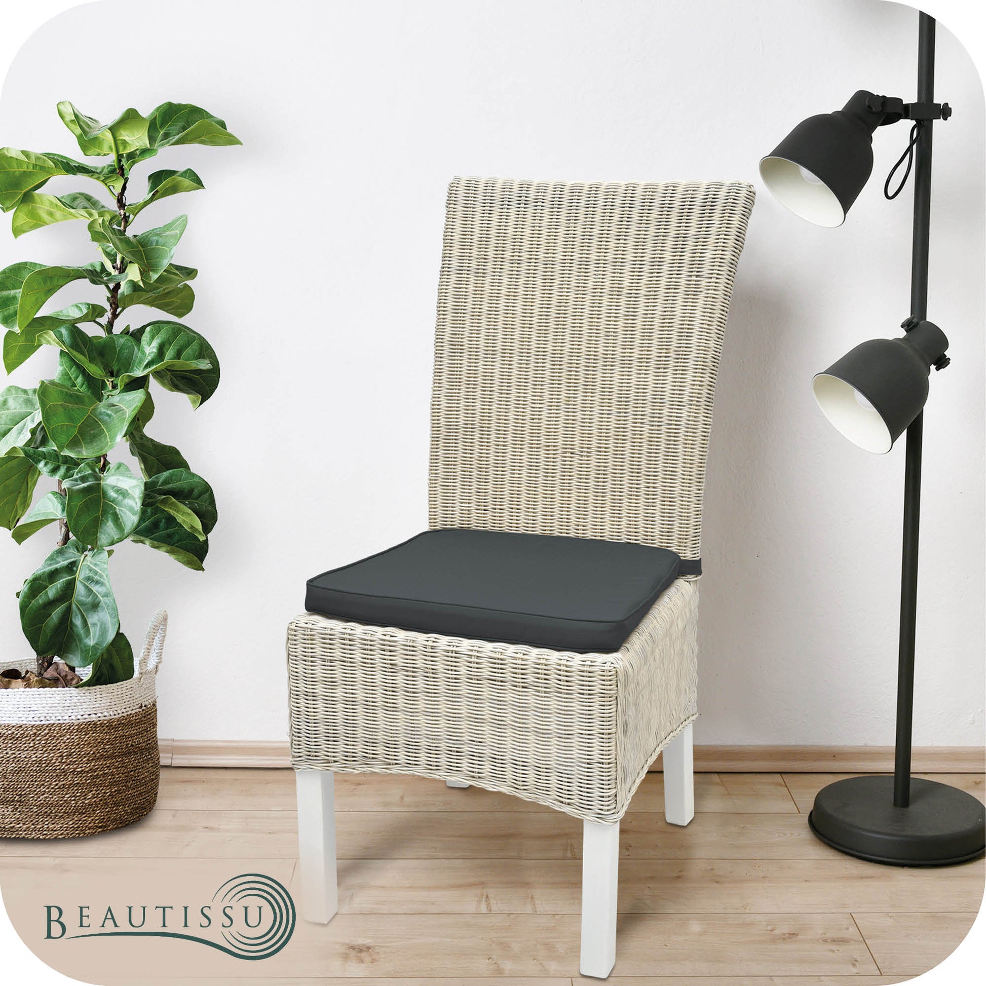 Beautissu Indoor & Outdoor Stuhlkissen 40×45x5 cm Trapezförmig – Sitzk