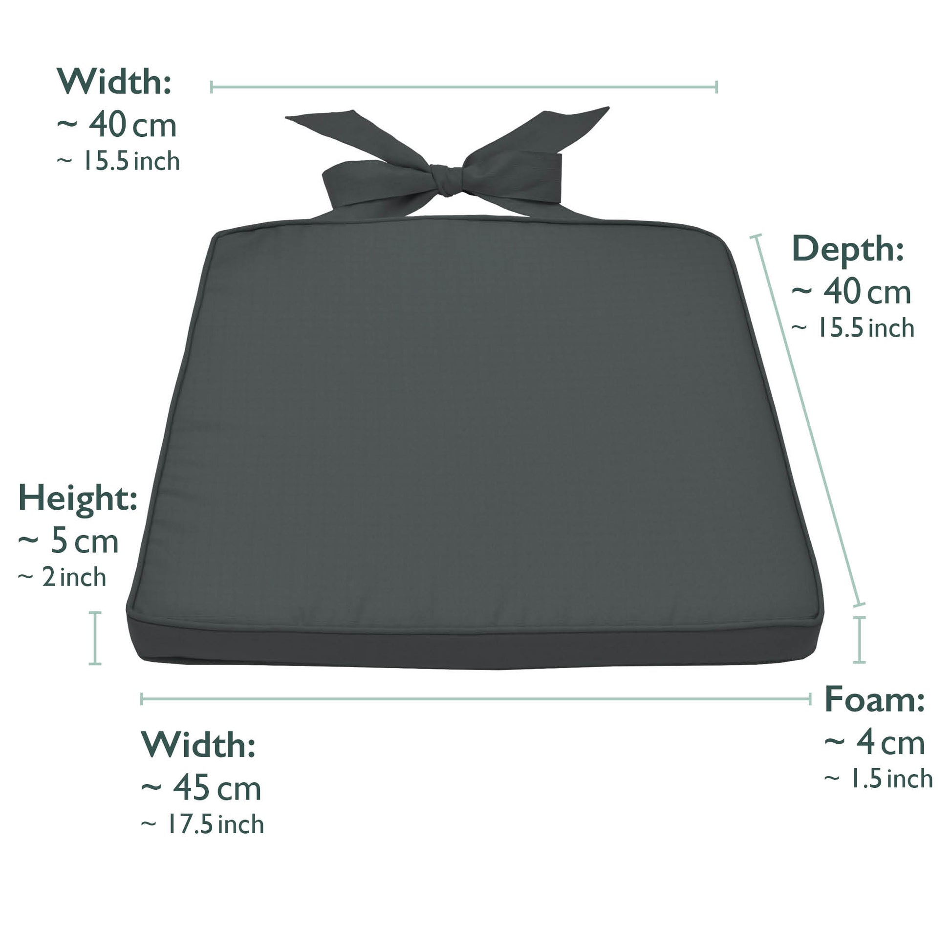 Beautissu Indoor & Outdoor Stuhlkissen 40×45x5 cm Trapezförmig – Sitzk