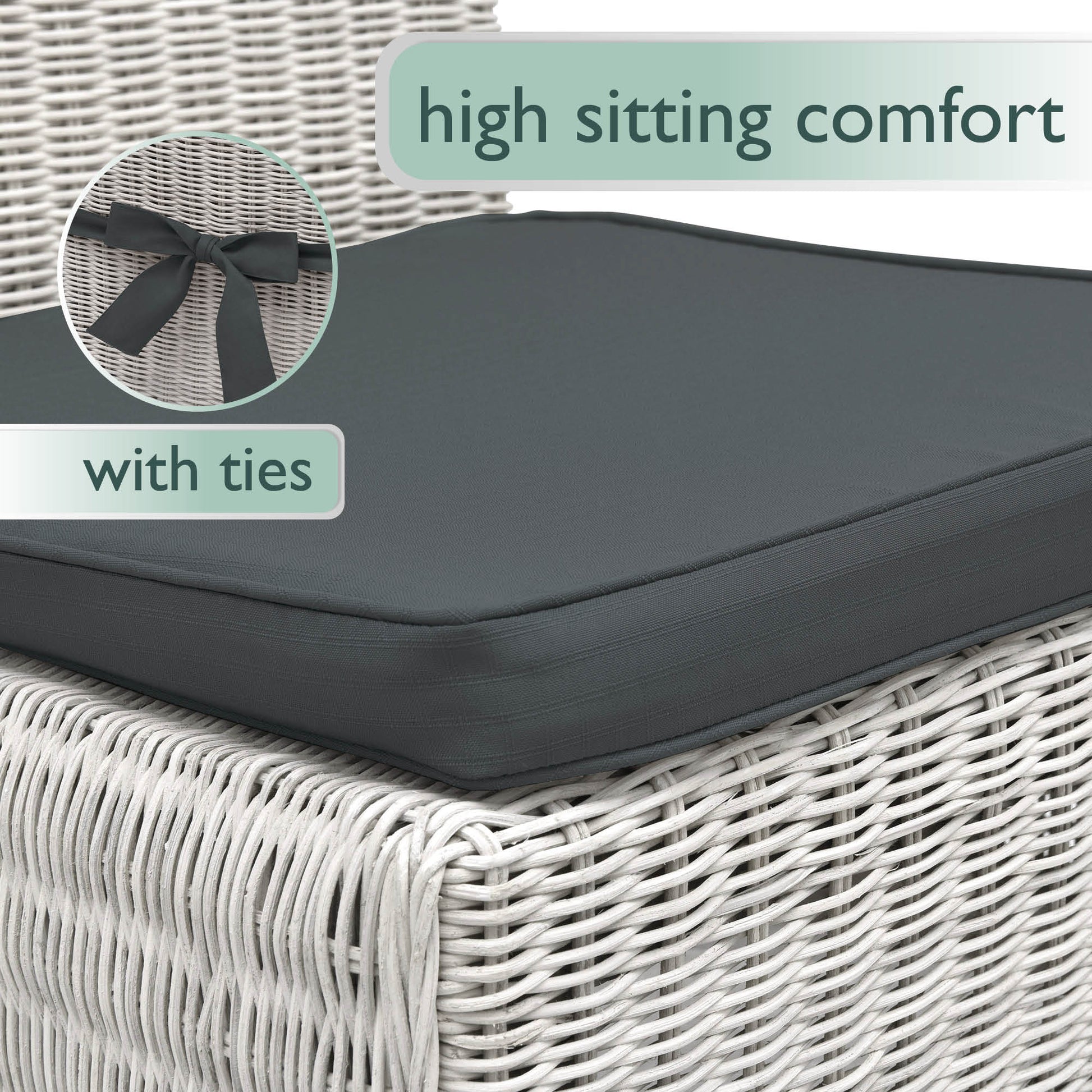 Beautissu Indoor & Outdoor Stuhlkissen 40×45x5 cm Trapezförmig – Sitzk