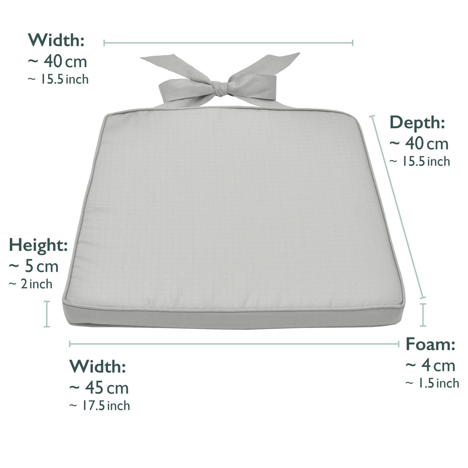 Beautissu Indoor & Outdoor Stuhlkissen 40×45x5 cm Trapezförmig – Sitzk