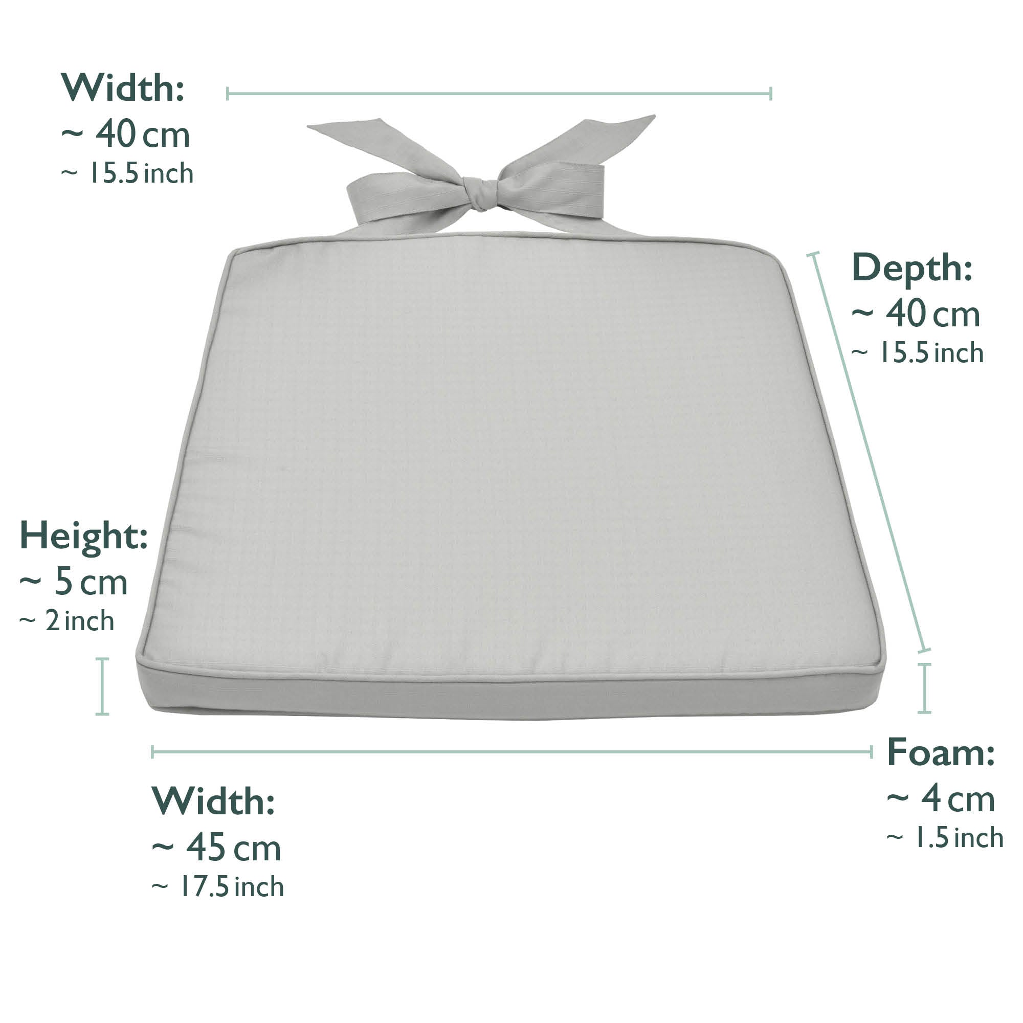 Beautissu Indoor & Outdoor Stuhlkissen 40×45x5 cm Trapezförmig – Sitzk