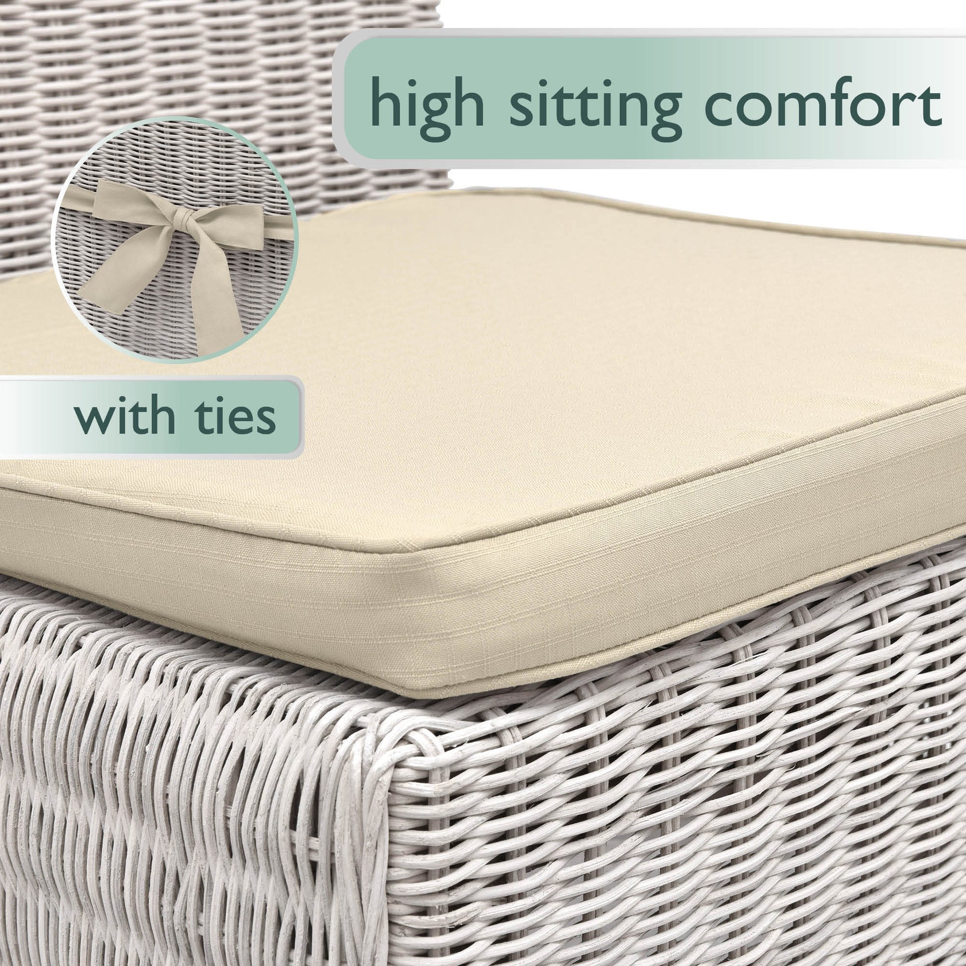 Beautissu Indoor & Outdoor Stuhlkissen 40×45x5 cm Trapezförmig – Sitzk