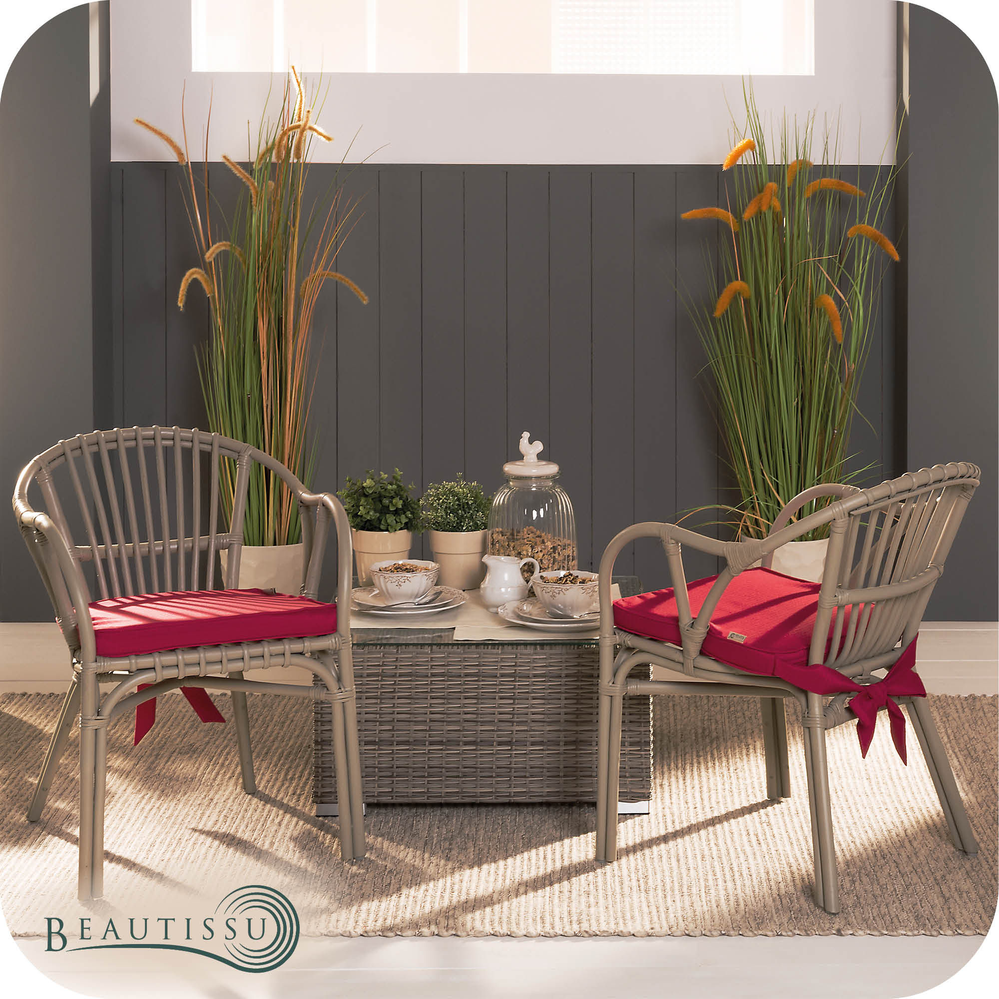 Beautissu Indoor & Outdoor Stuhlkissen 40×45x5 cm Trapezförmig – Sitzk