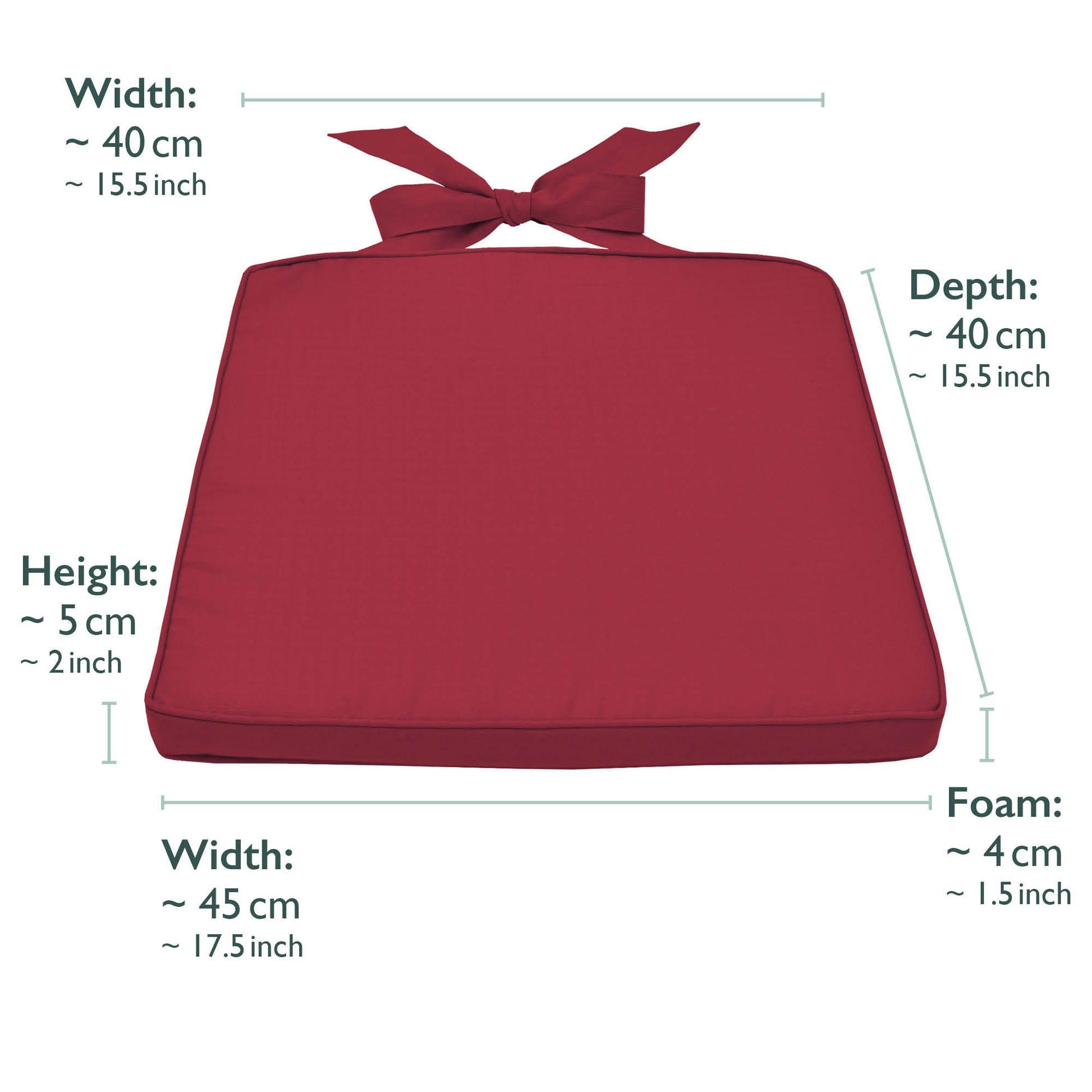 Beautissu Indoor & Outdoor Stuhlkissen 40×45x5 cm Trapezförmig – Sitzk