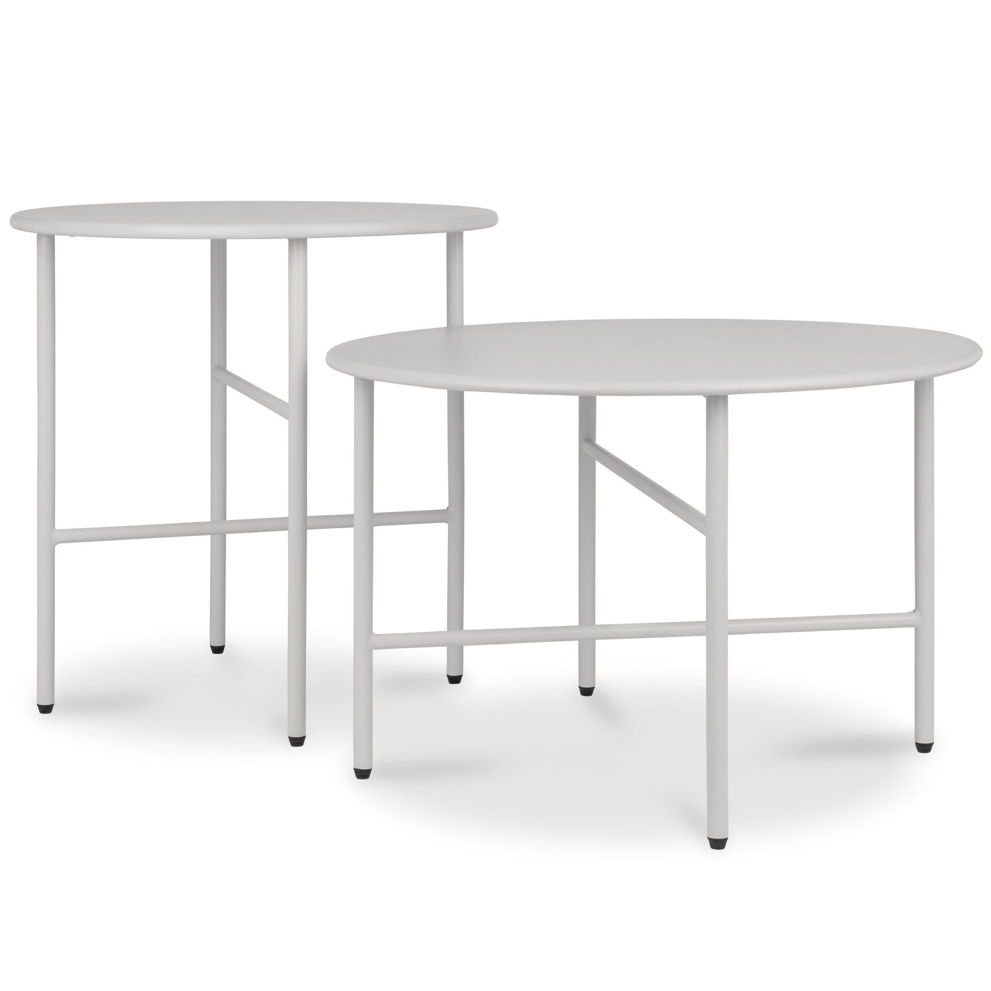 2er Set Beistelltisch Metall Finn mit pulverbeschichteter Oberfläche für Innen und Außenbereich