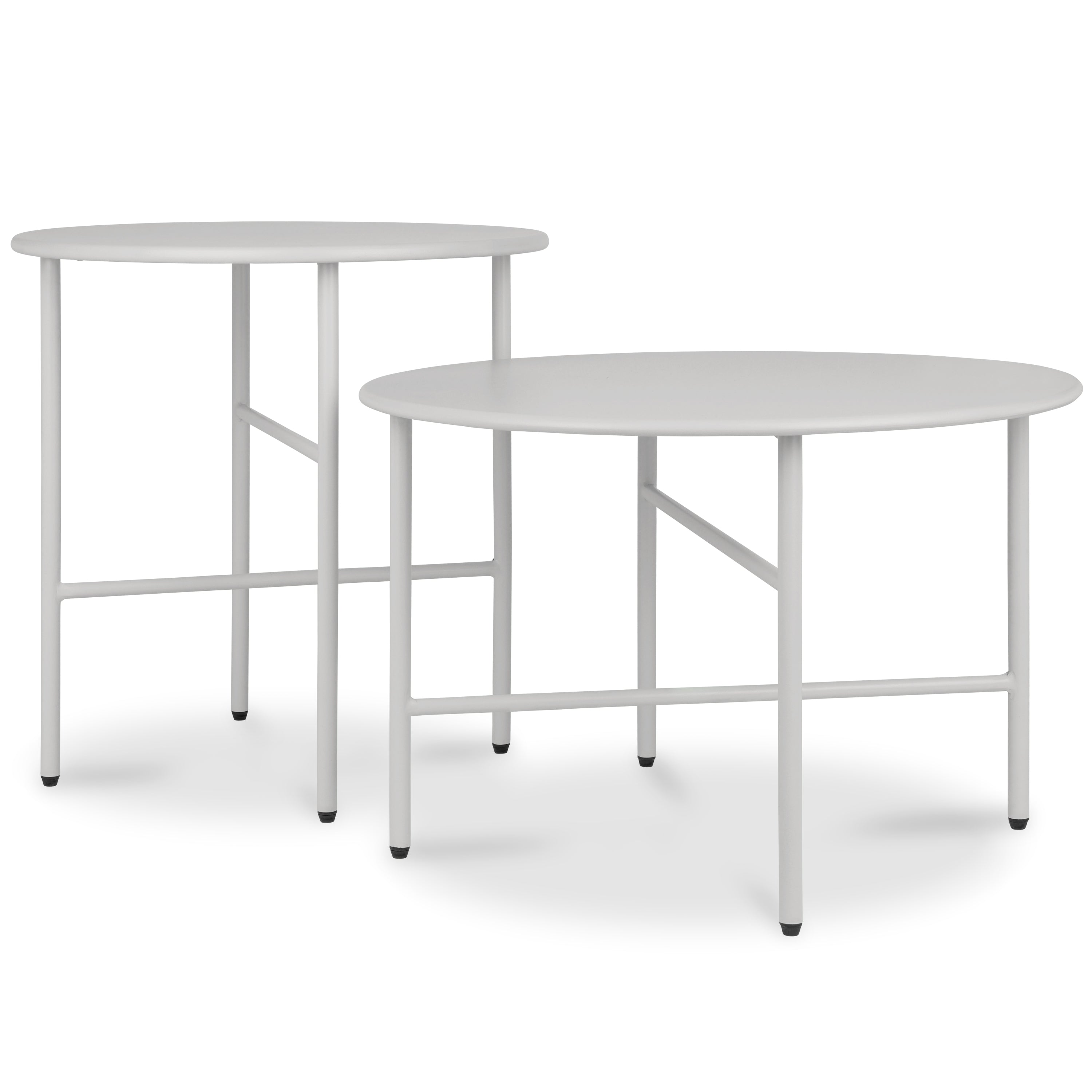 2er Set Beistelltisch Metall Finn mit pulverbeschichteter Oberfläche für Innen und Außenbereich