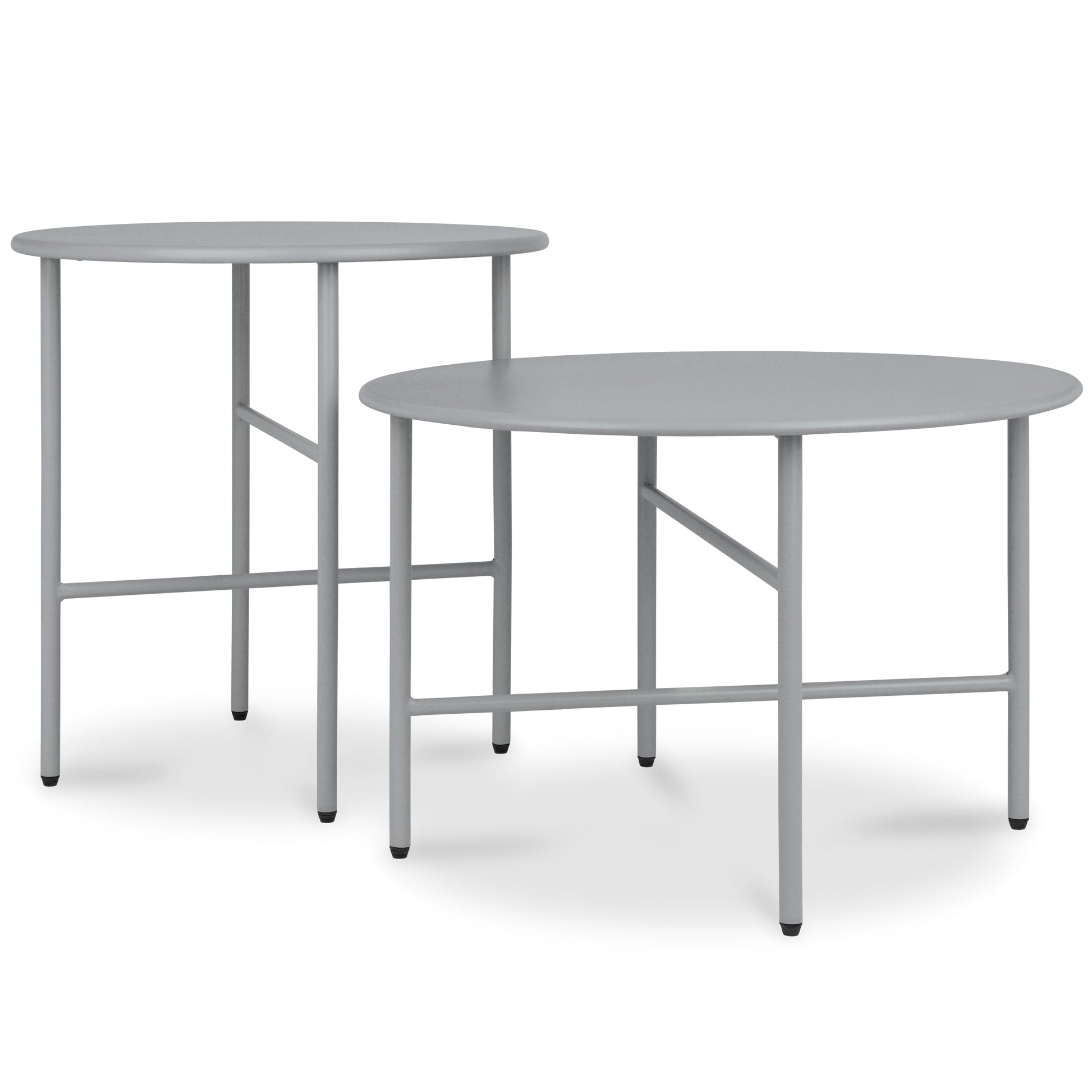 2er Set Beistelltisch Metall Finn mit kratzfester Pulverbeschichtung für Indoor und Outdoorutzung