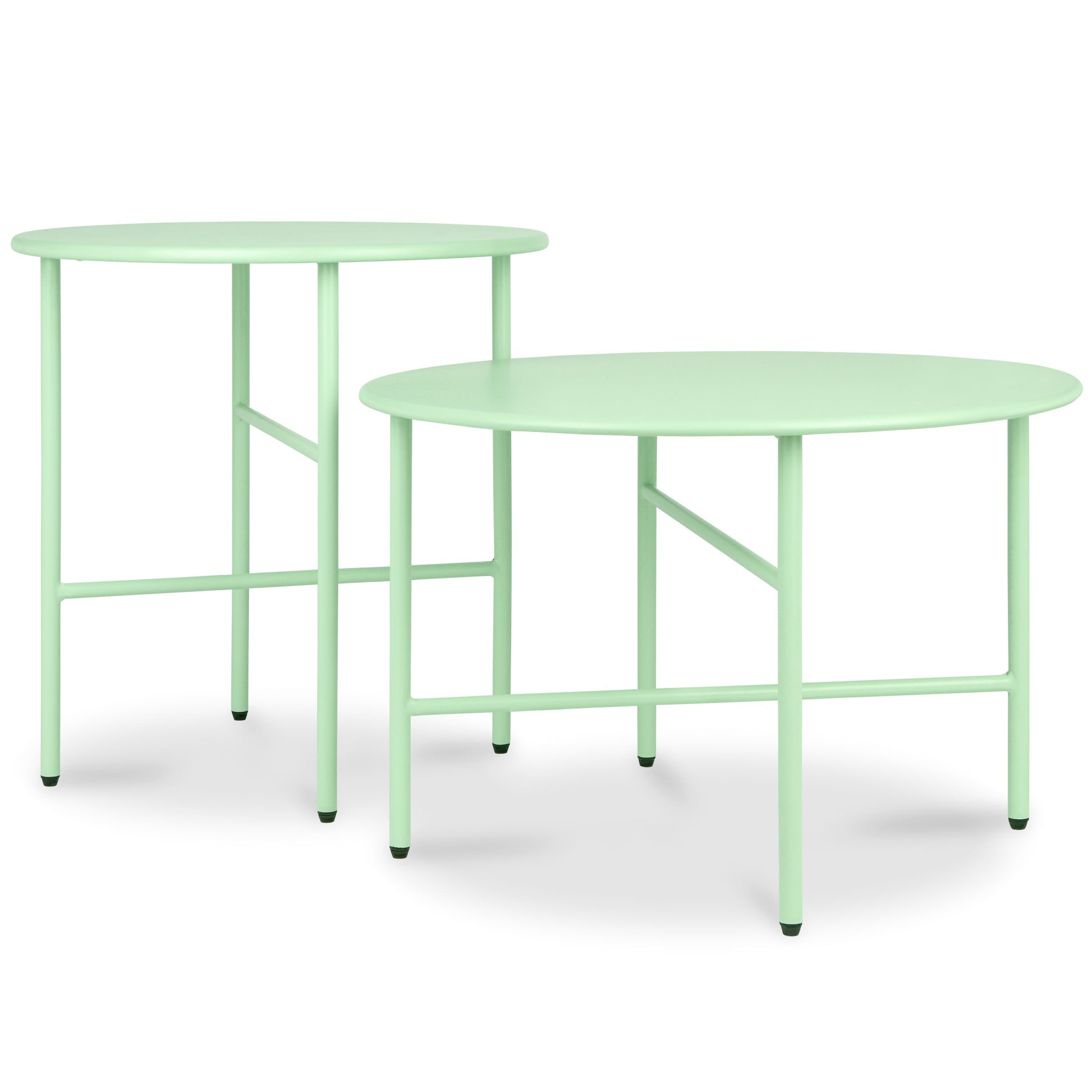 2er Set Beistelltisch Metall Finn robust minimalistisch für Indoor und Outdoor