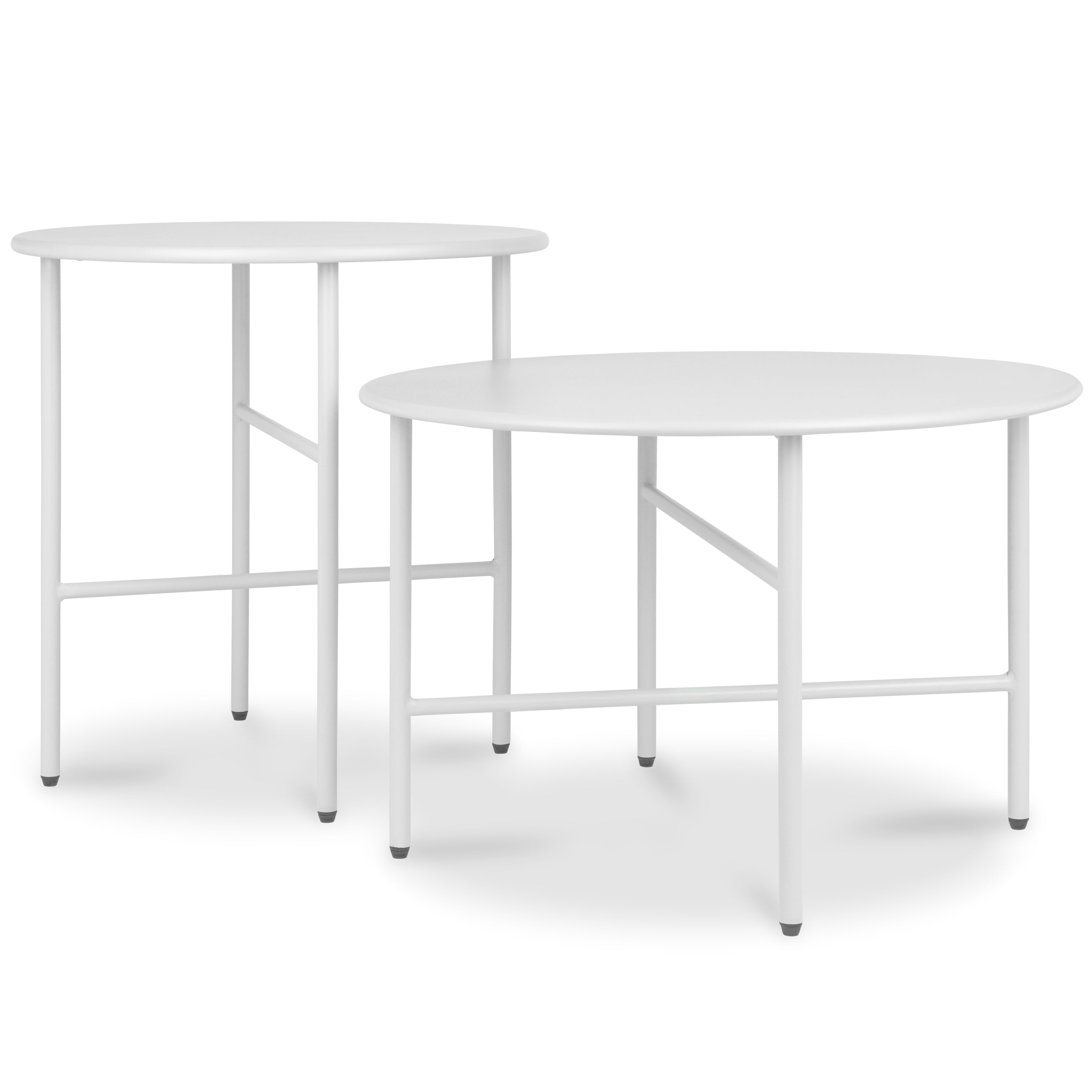 2er Set Beistelltisch Metall robust minimalistisch für Indoor und Outdoor Nutzung