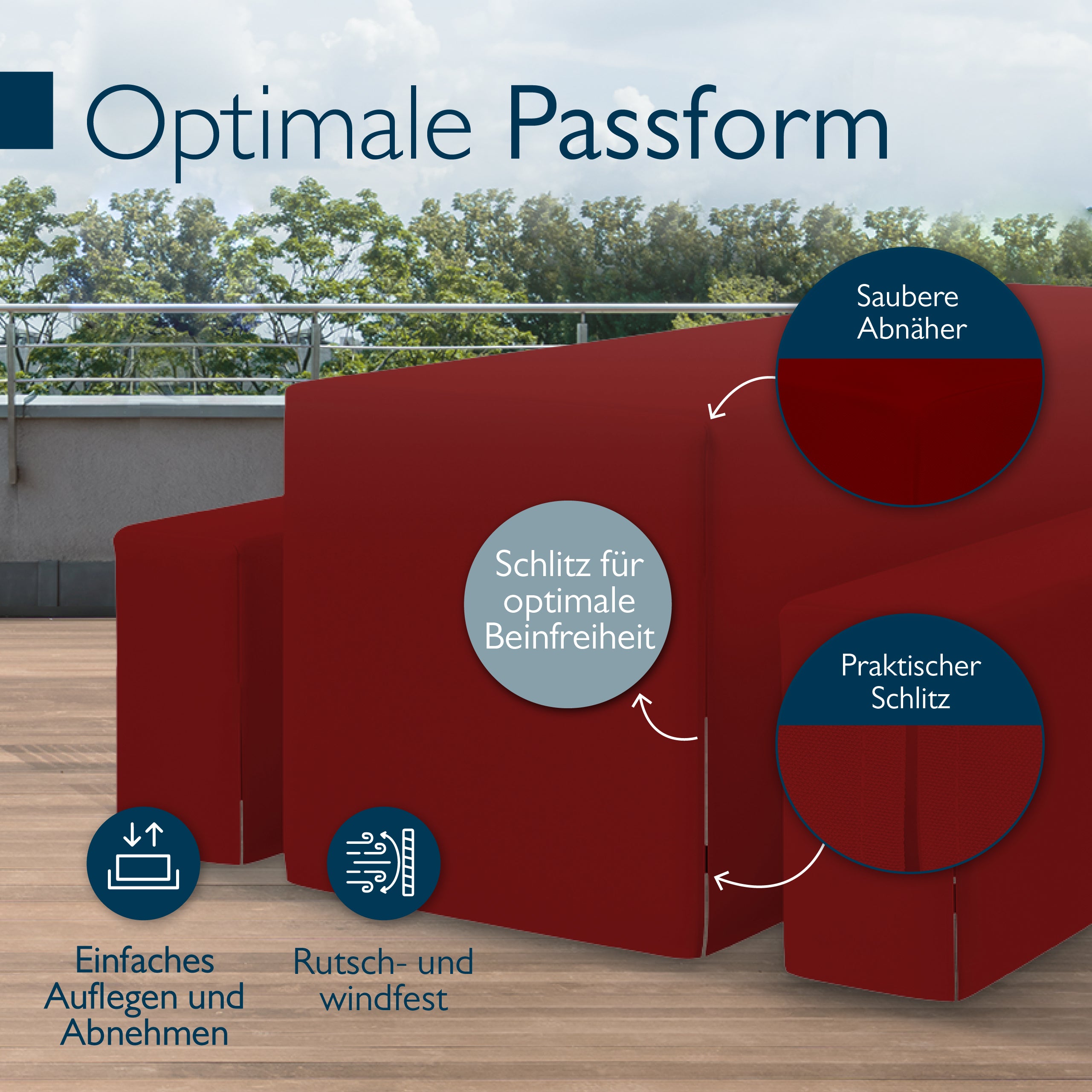 Beautissu 3tlg. Premium Hussen für Bierzeltgarnitur 200x50/70 cm – Bie