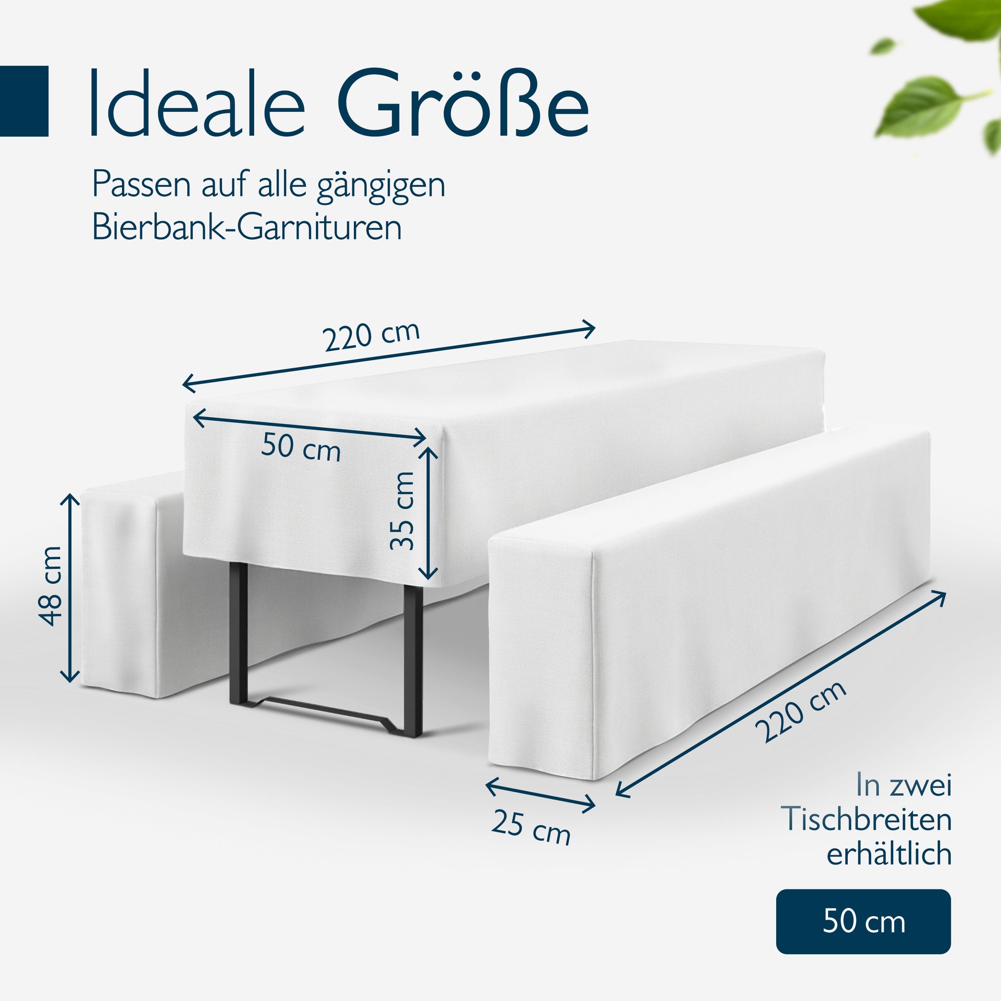 Beautissu 3tlg. Premium Hussen für Bierzeltgarnitur 200x50/70 cm – Bie