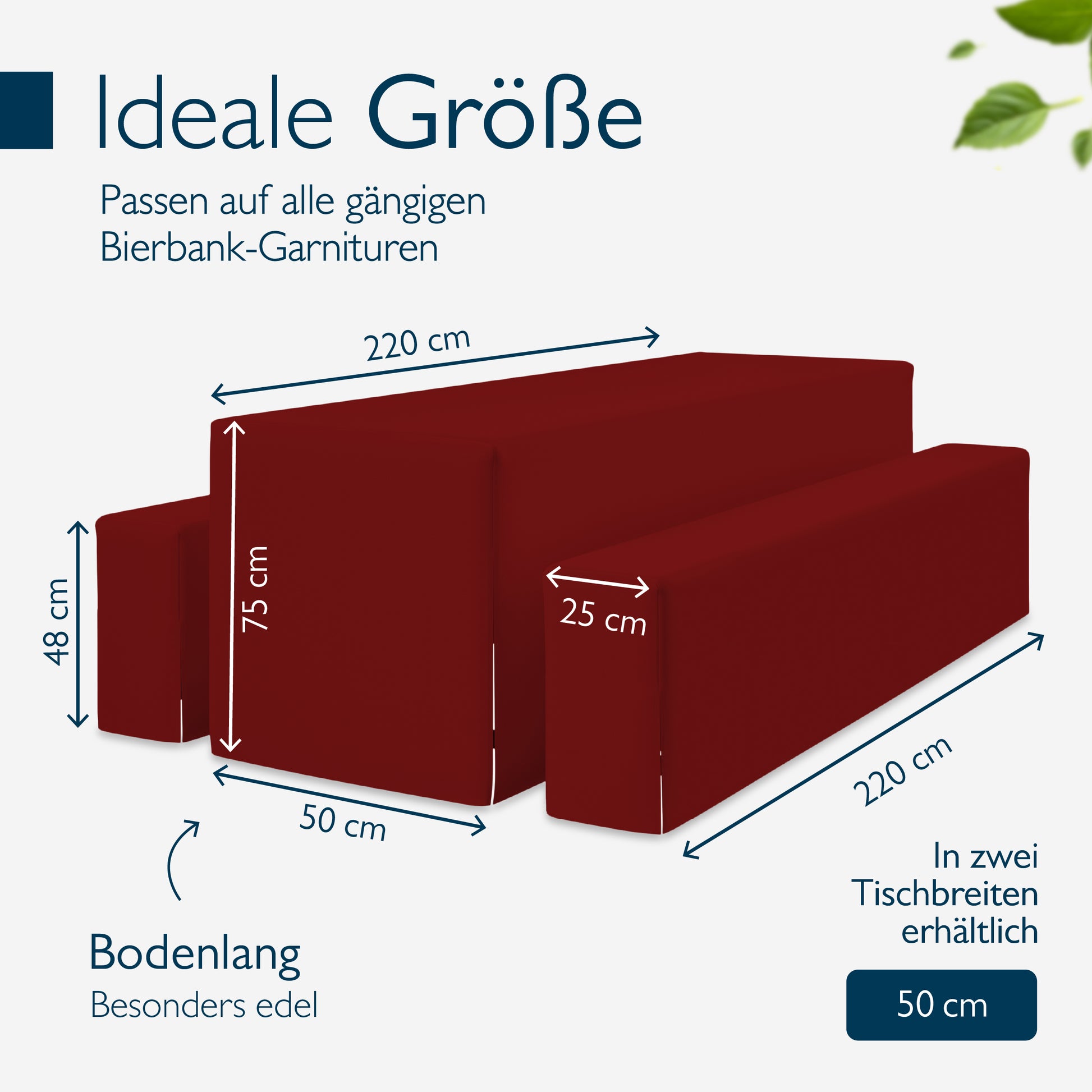 Beautissu 3tlg. Premium Hussen für Bierzeltgarnitur 200x50/70 cm – Bie