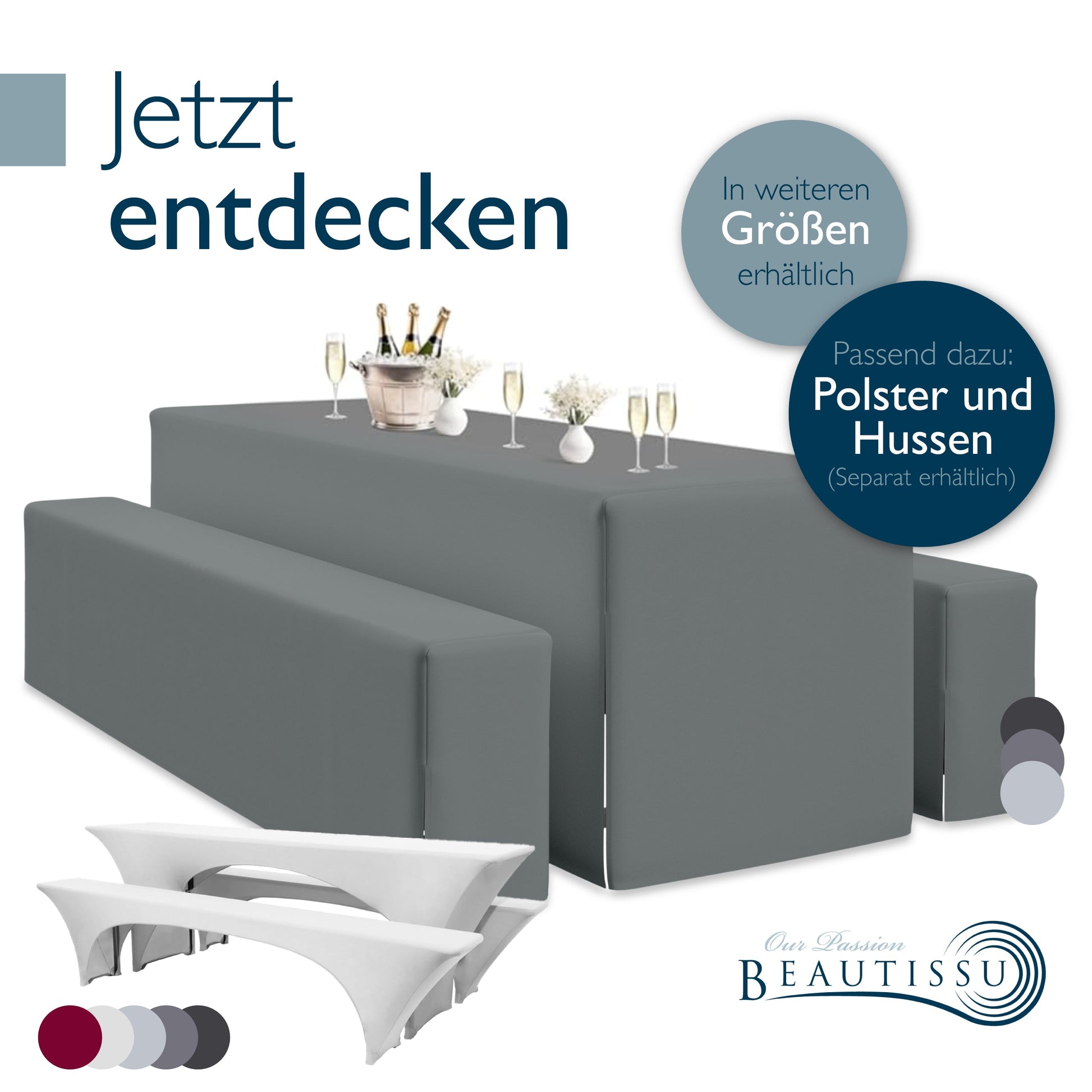 Beautissu BT22 Bierzeltgarnitur 170x46cm FSC, 3-teilig