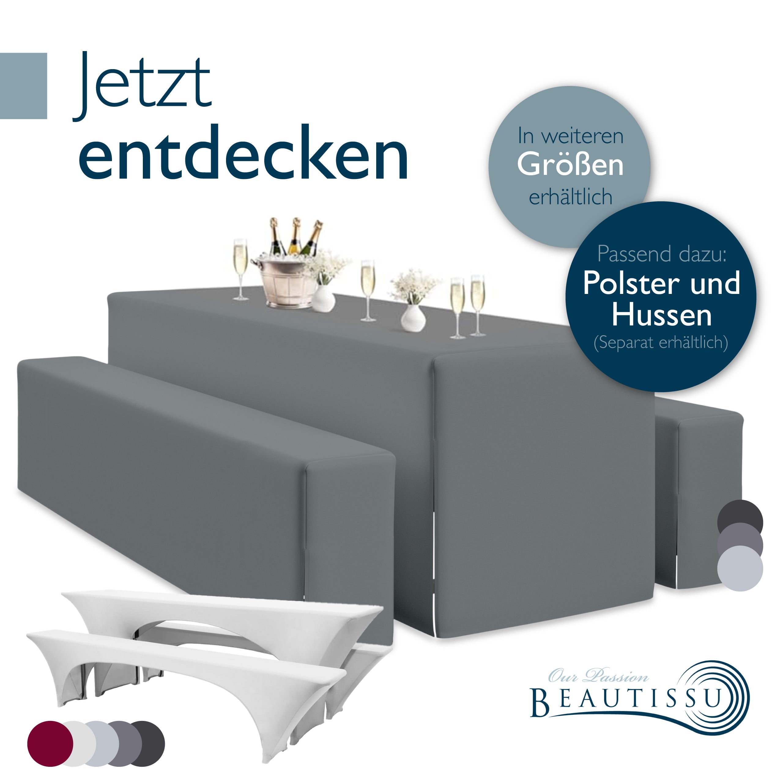 Beautissu BT22 Bierzeltgarnitur 170x46cm FSC, 3-teilig
