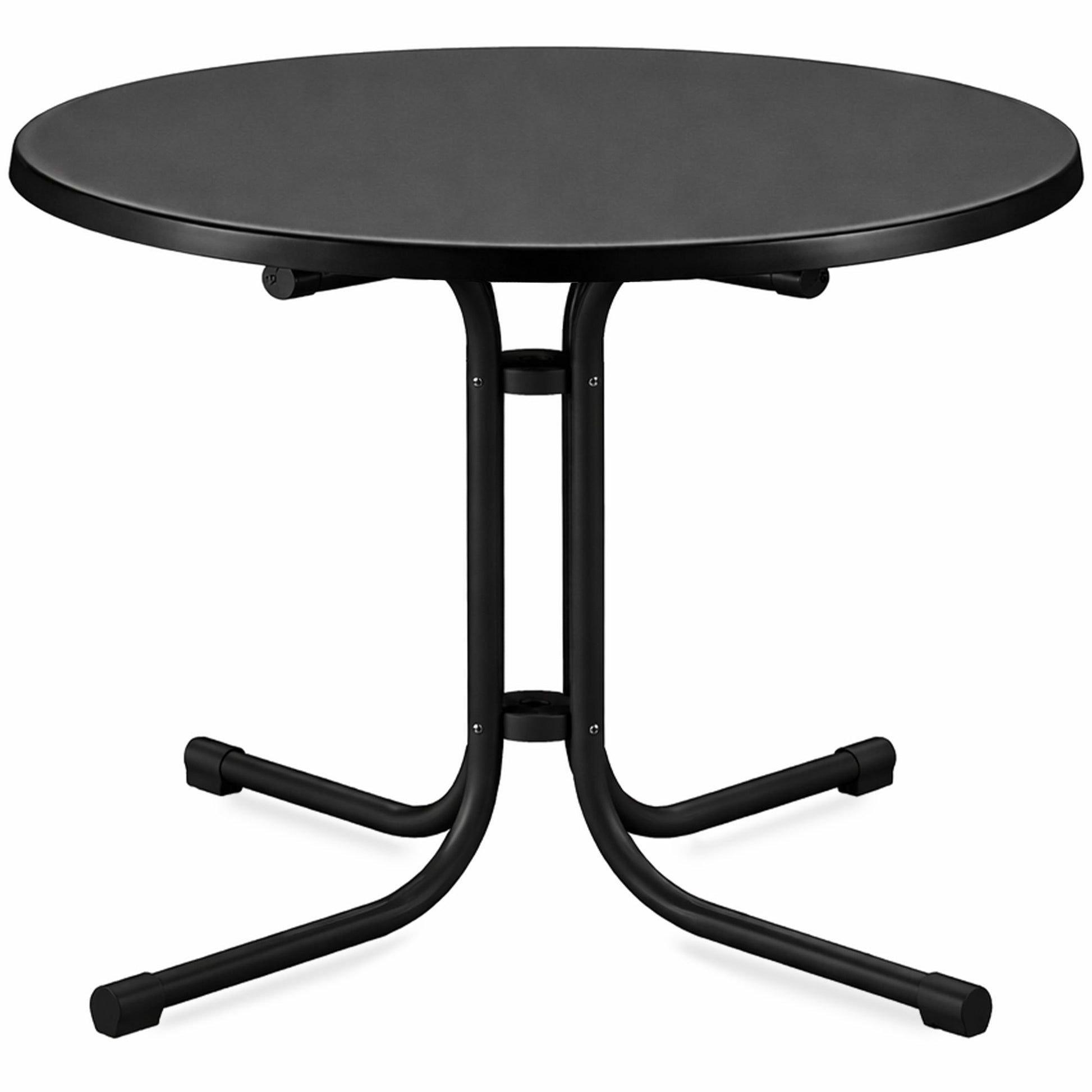 Klappbarer Bistrotisch mit wasserfester, kratzfester Tischplatte und rostbeständigem Stahlgestell für Balkon und Garten