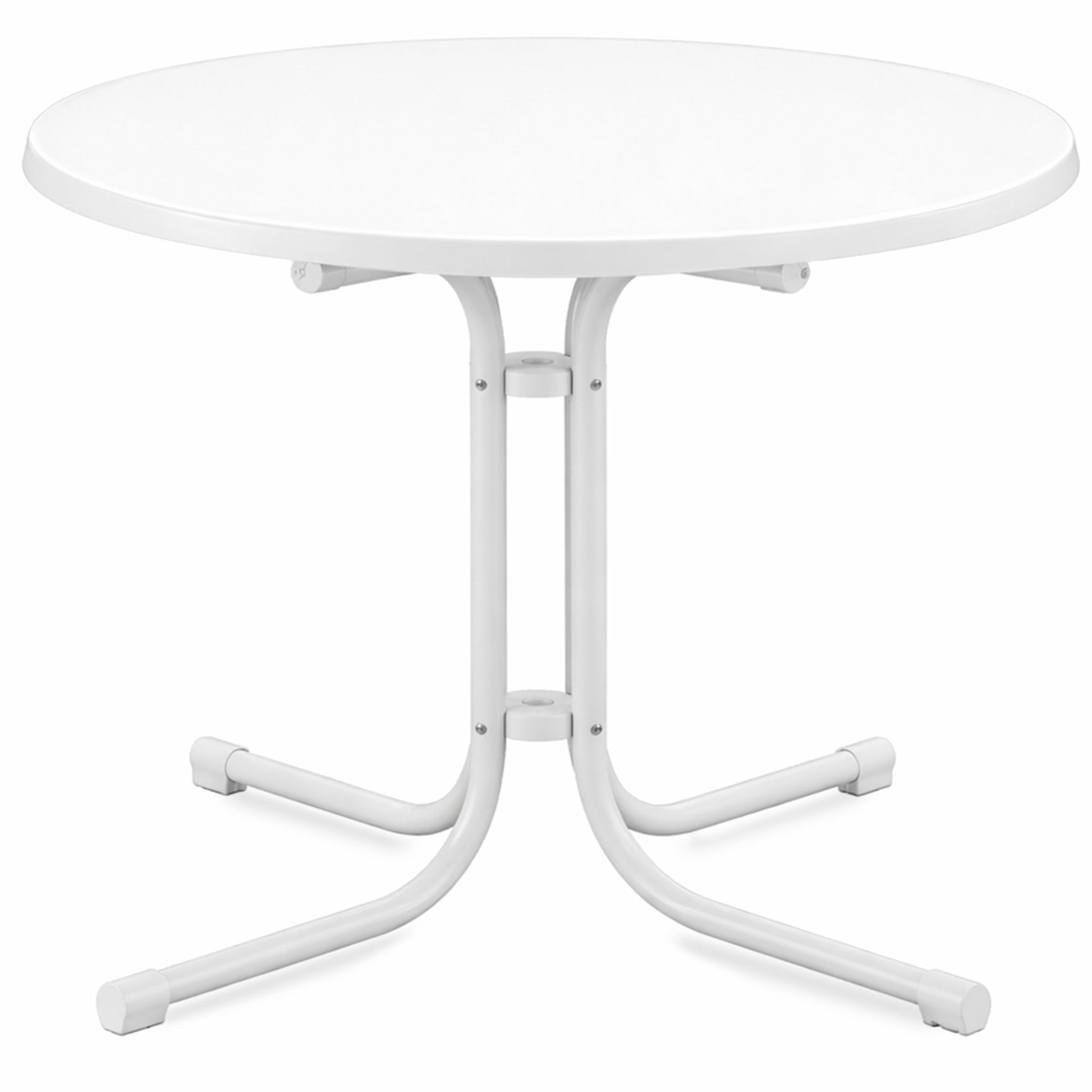 Klappbarer Bistrotisch mit wasserfester Tischplatte und rostbeständigem Stahlgestell für Balkon und Garten