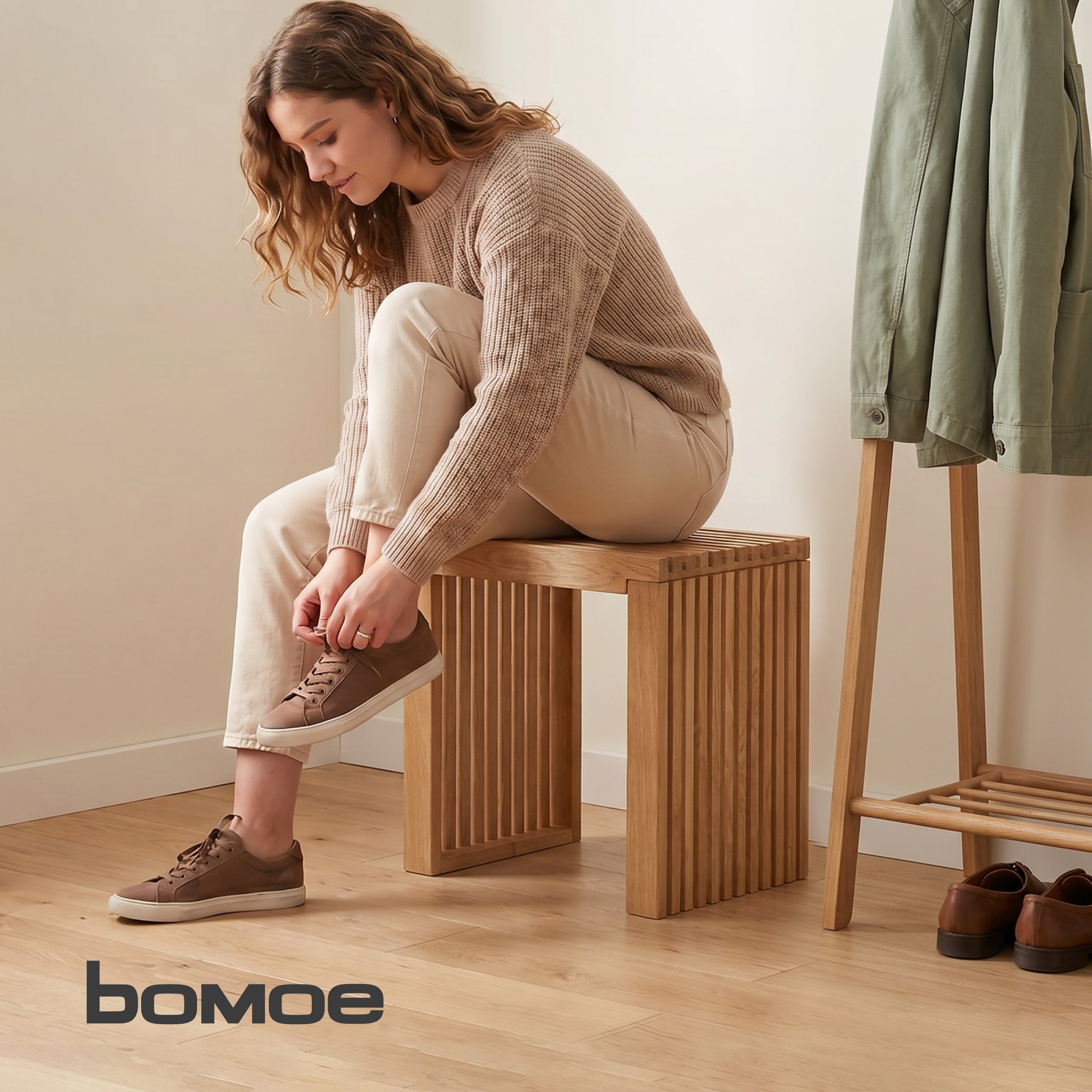 Indoor Sitzbank 100/120/150 cm & Hocker aus FSC® Massiv Eichenholz Eichberg