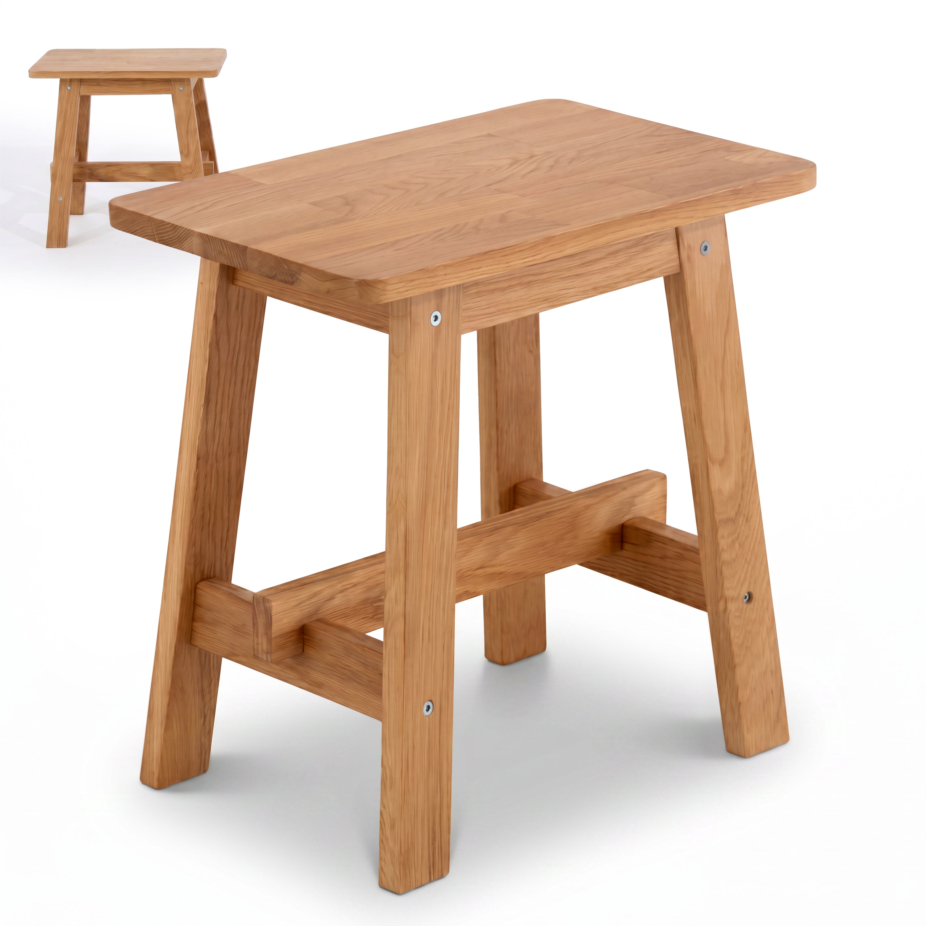 Indoor Sitzbank 100/120/150 cm & Hocker aus FSC® Massiv Eichenholz Bamberg