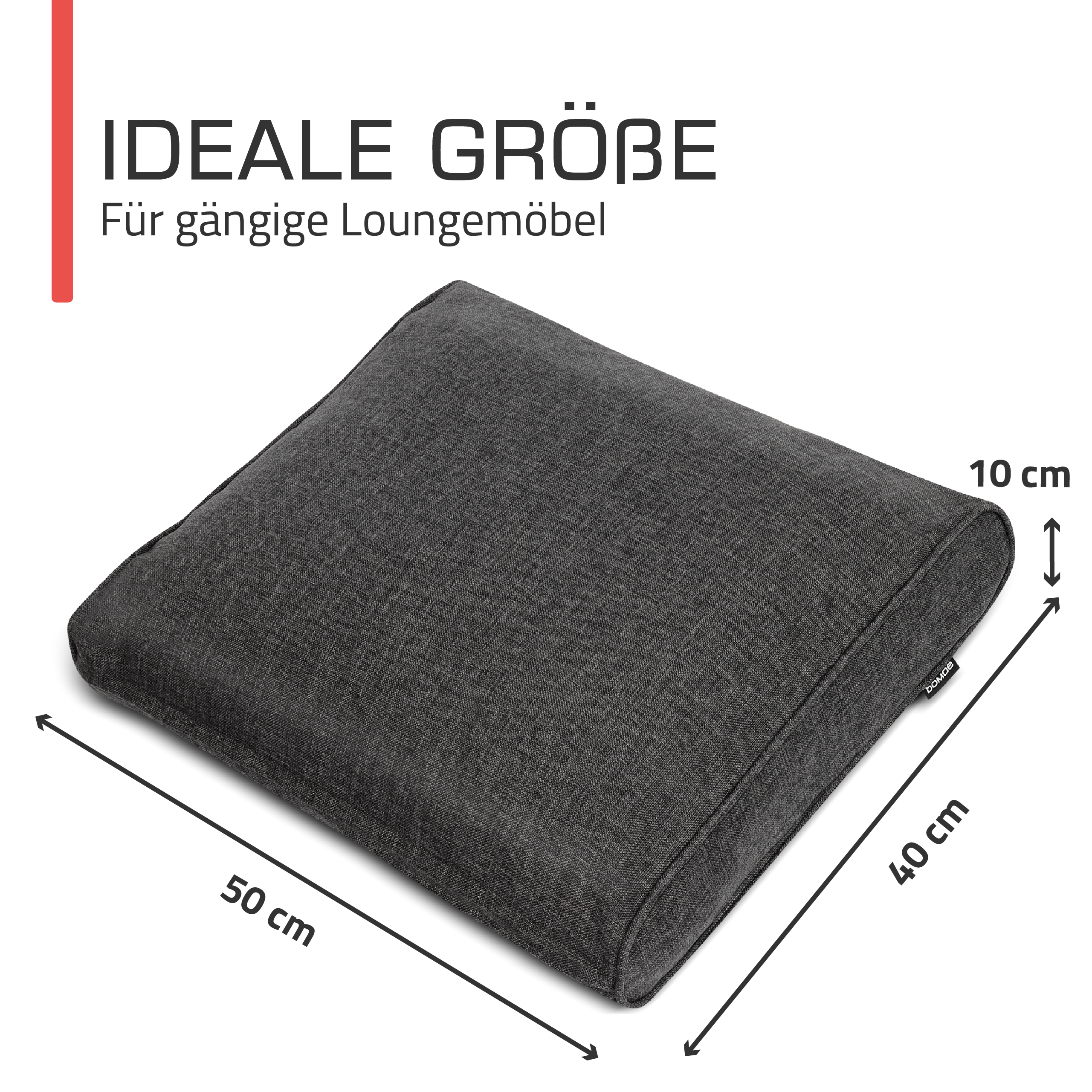 Outdoor Lounge Rückenkissen & Sitzkissen 8/10 cm dick Anthrazit - Loungekissen Ilano