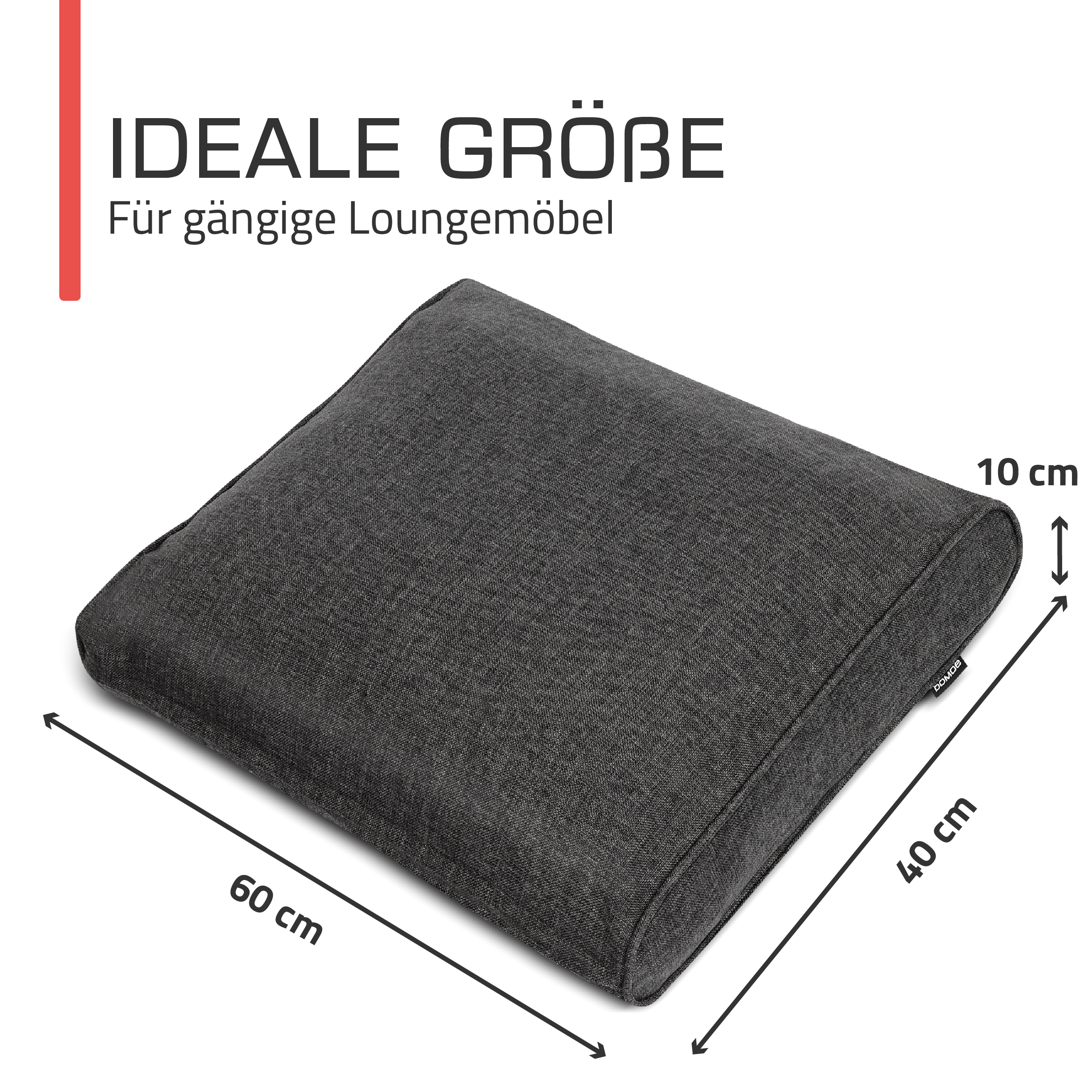 Outdoor Lounge Rückenkissen & Sitzkissen 8/10 cm dick Anthrazit - Loungekissen Ilano