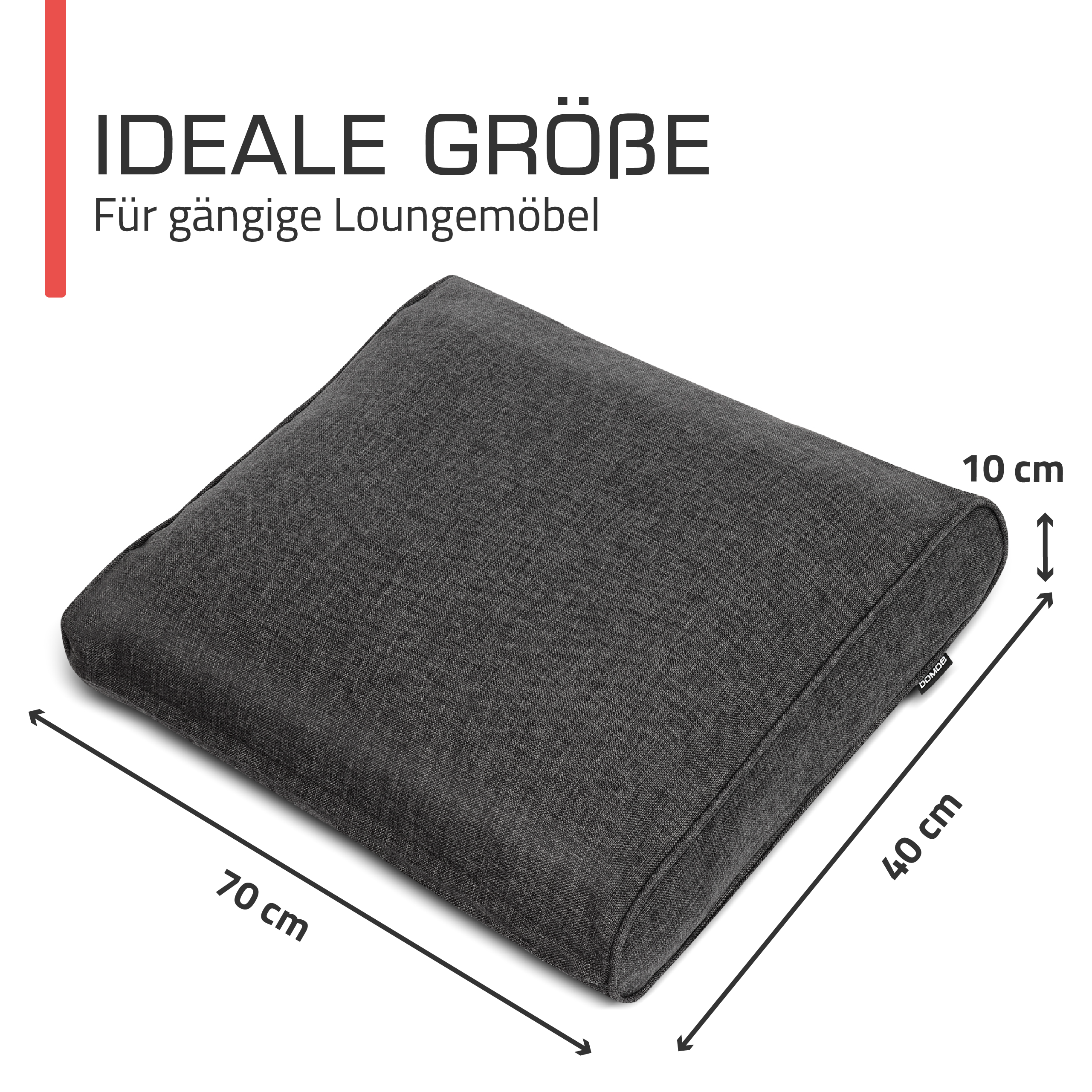 Outdoor Lounge Rückenkissen & Sitzkissen 8/10 cm dick Anthrazit - Loungekissen Ilano