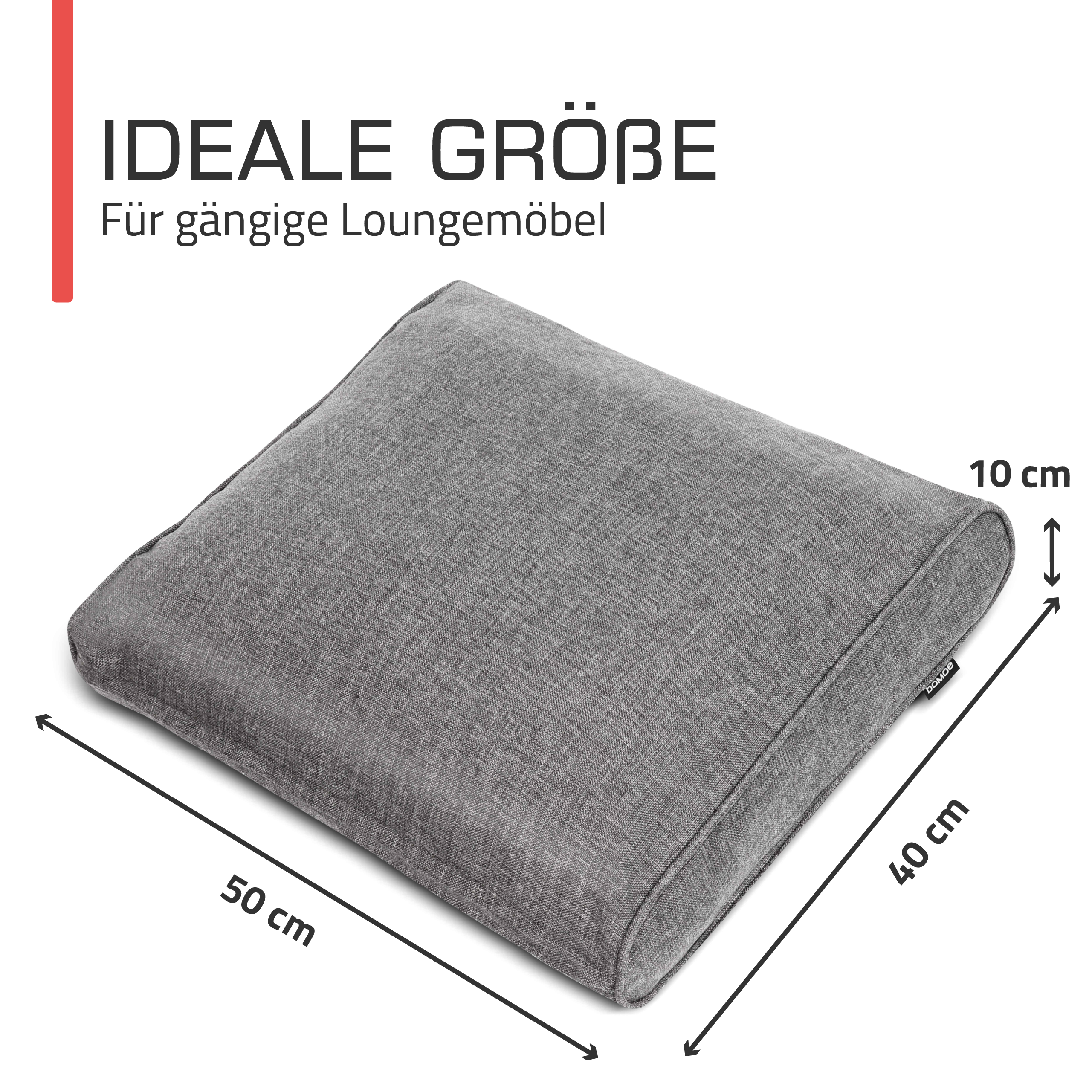Outdoor Lounge Rückenkissen & Sitzkissen 10 cm dick Hellgrau - Loungekissen Ilano