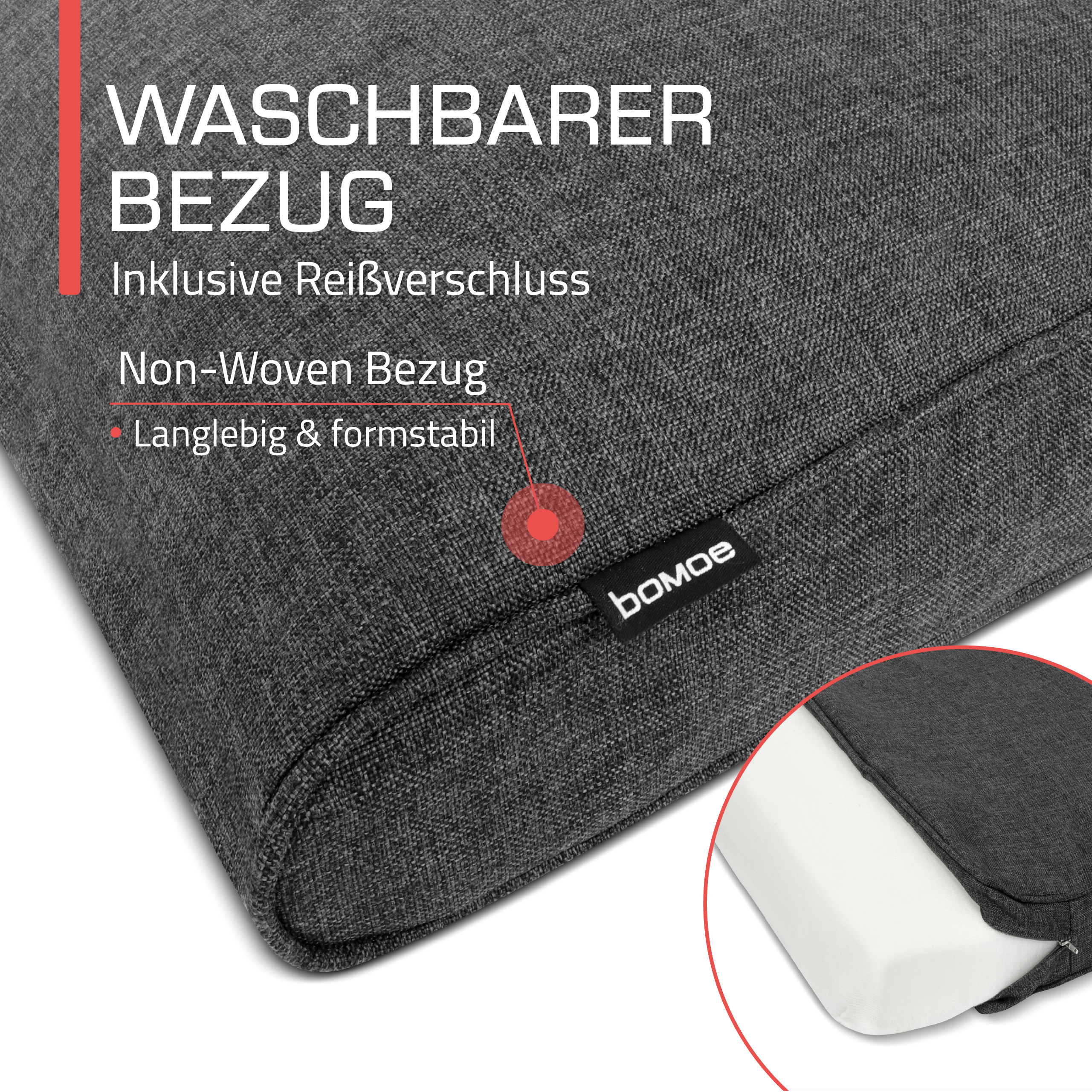Outdoor Lounge Rückenkissen & Sitzkissen 8/10 cm dick Anthrazit - Loungekissen Ilano
