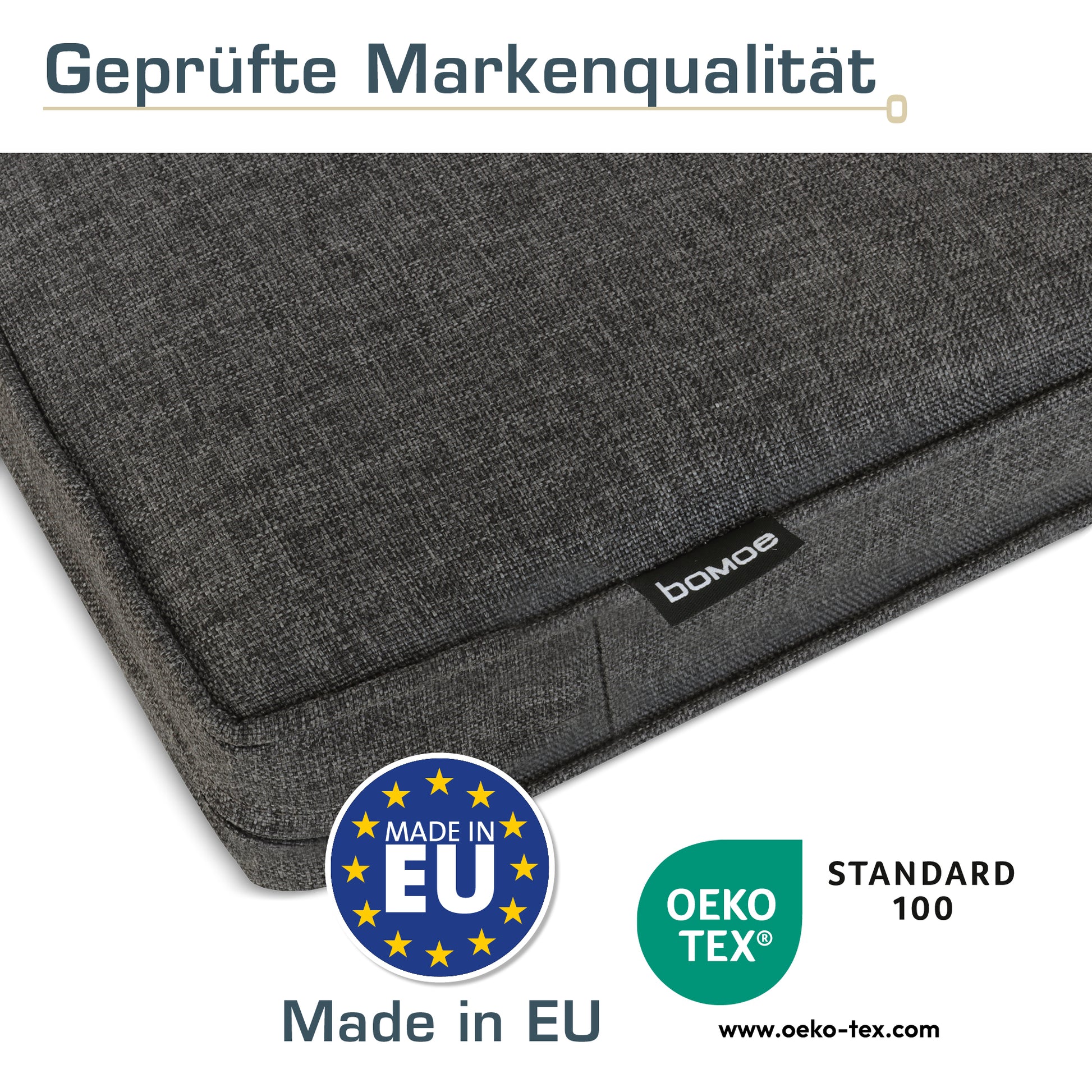 bomoe Outdoor Lounge Rückenkissen & Sitzkissen 8/10 cm dick Anthrazit 