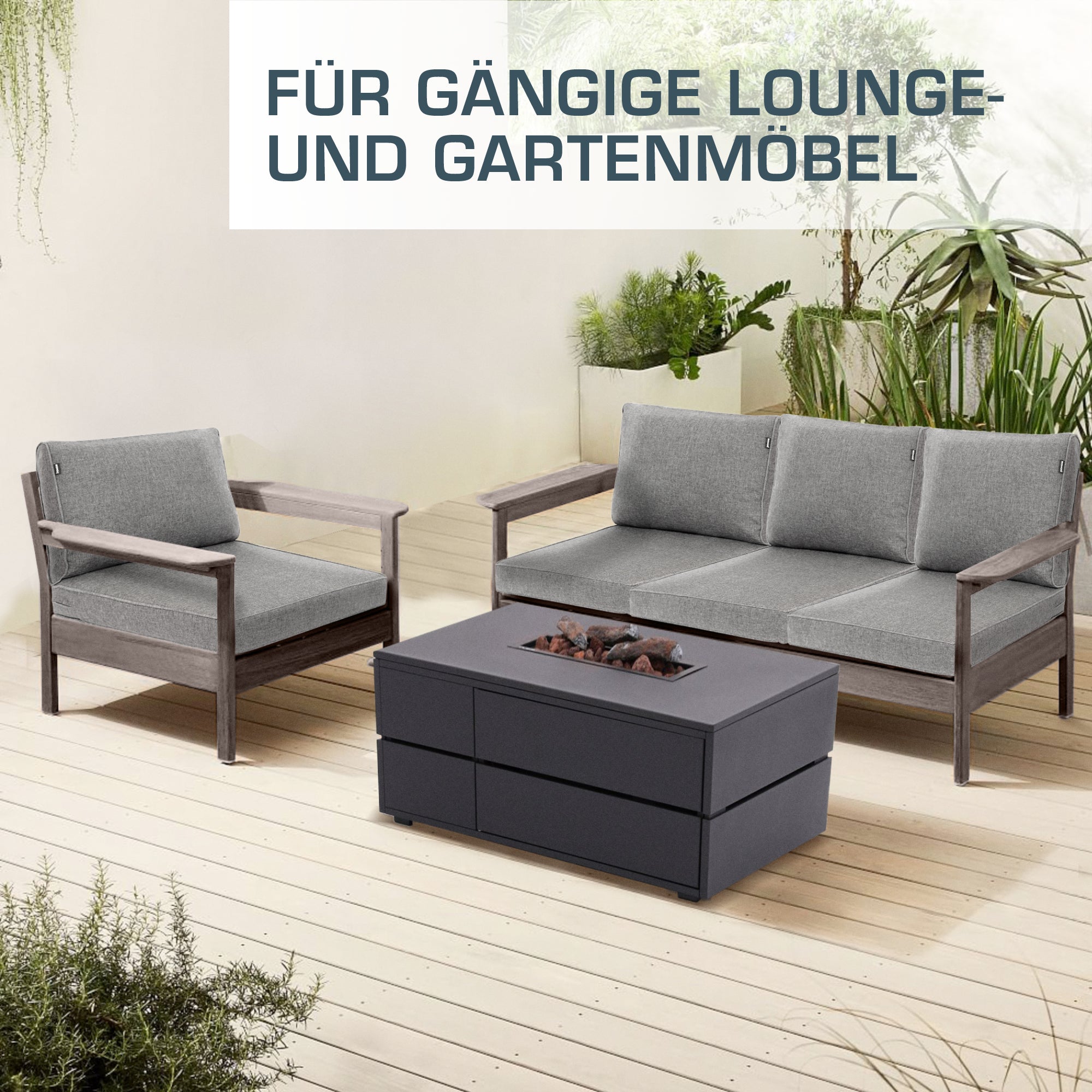 bomoe Outdoor Lounge Rückenkissen & Sitzkissen 10 cm dick Hellgrau – L