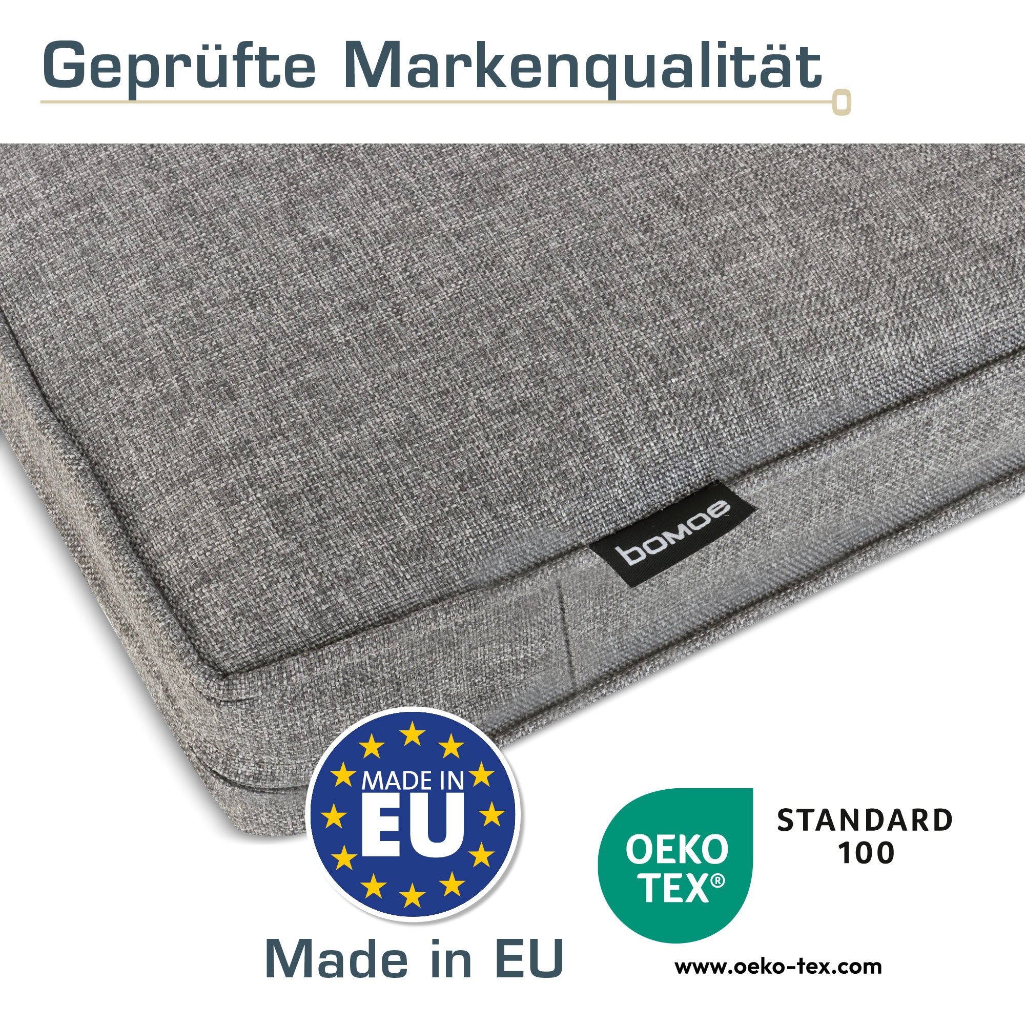 bomoe Outdoor Lounge Rückenkissen & Sitzkissen 10 cm dick Hellgrau – L