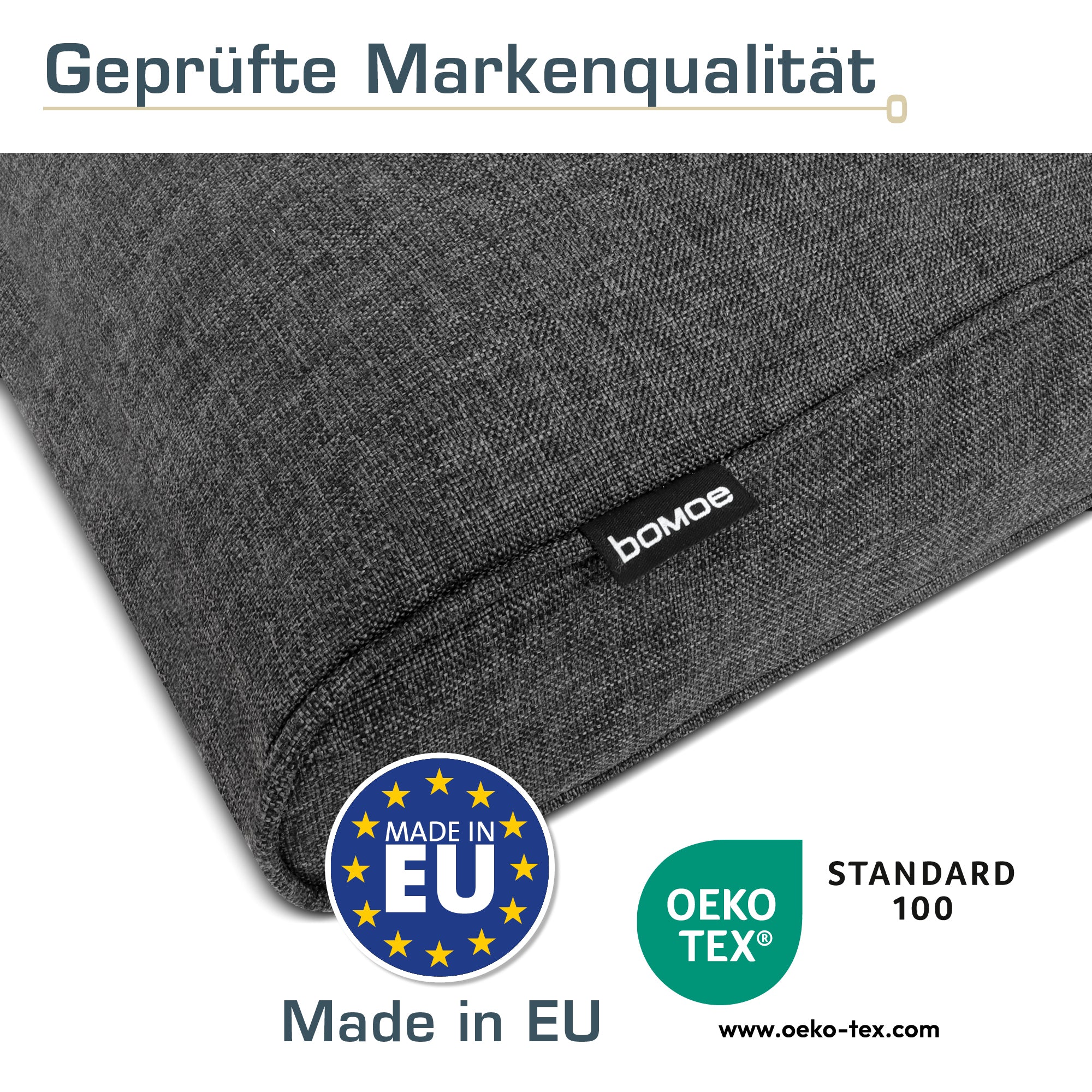 bomoe Outdoor Lounge Rückenkissen & Sitzkissen 8/10 cm dick Anthrazit 