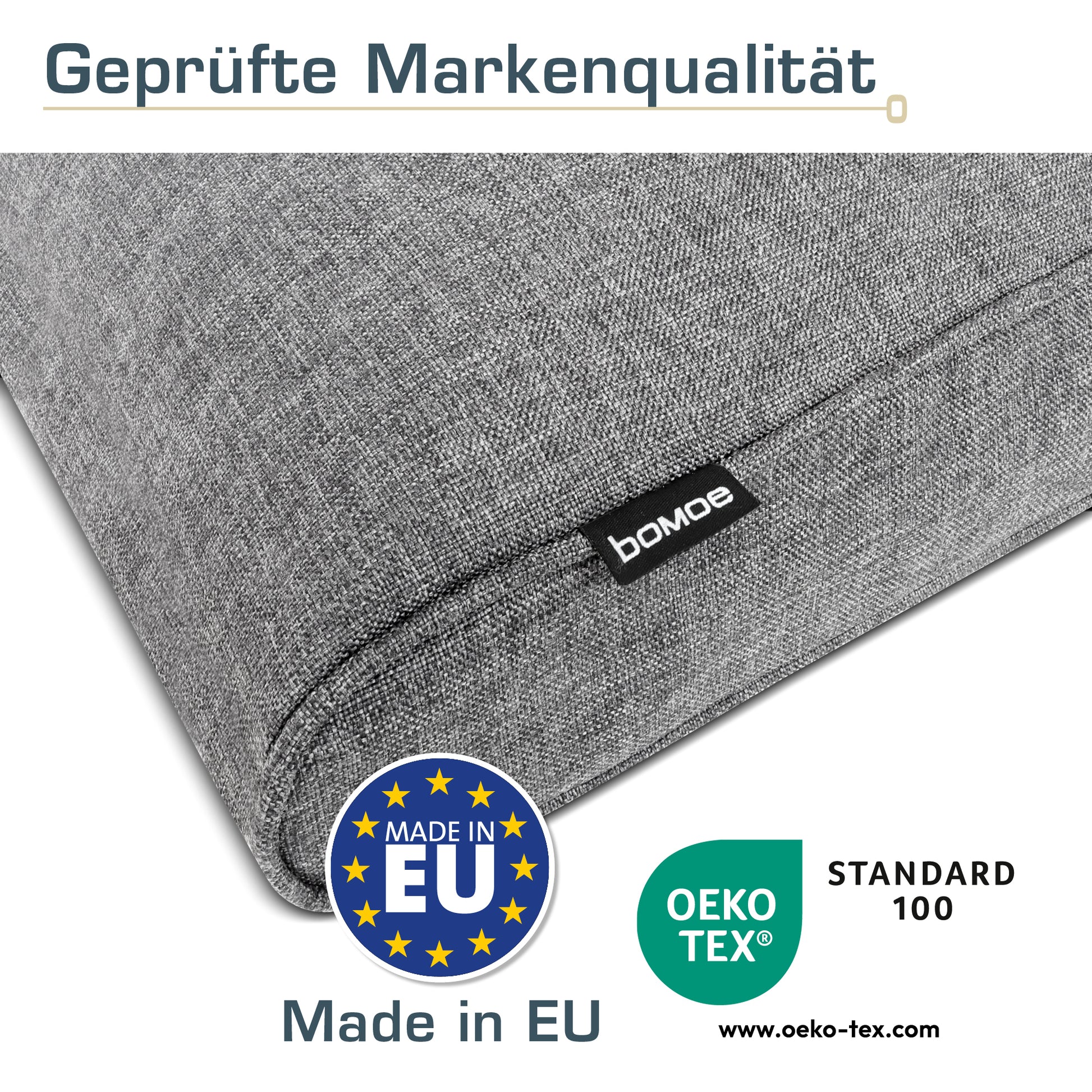 bomoe Outdoor Lounge Rückenkissen & Sitzkissen 10 cm dick Hellgrau – L