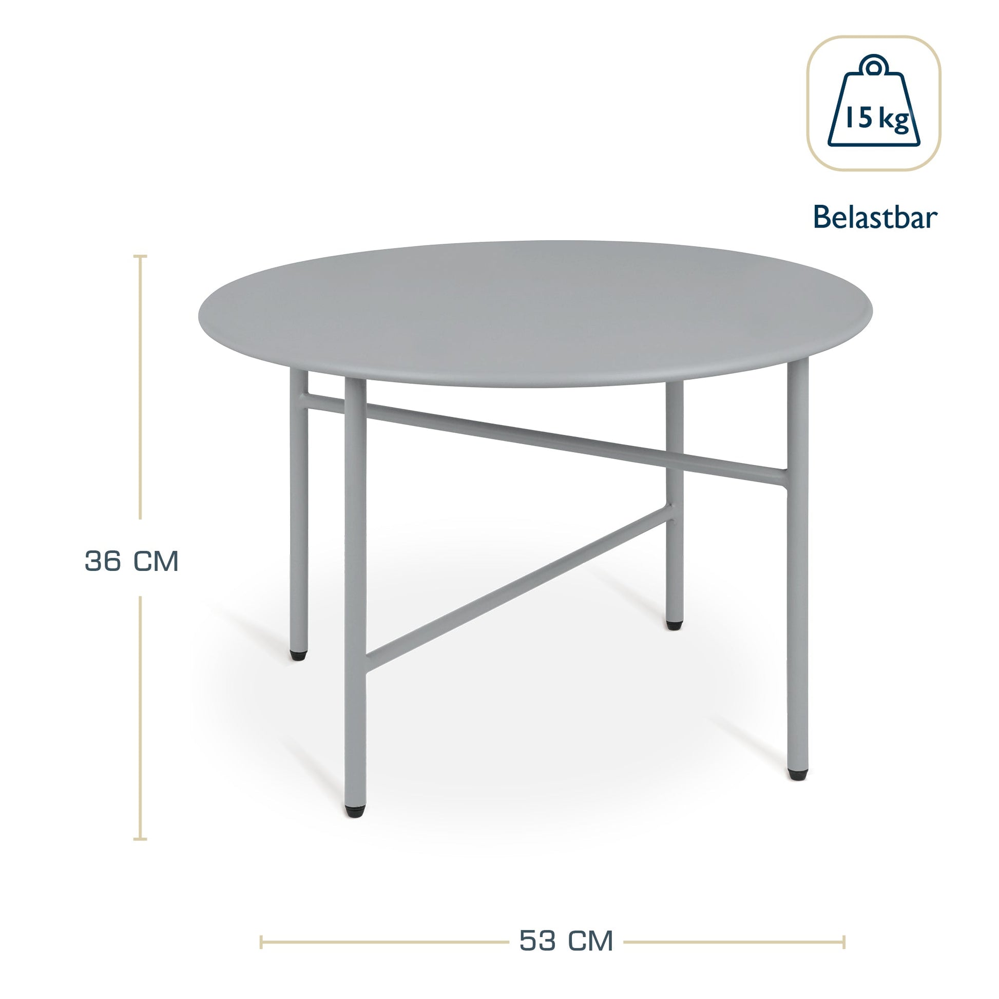 2er Set runde Beistelltische Metall, kratz- und rostbeständig, für Indoor und Outdoor, minimalistisches Design