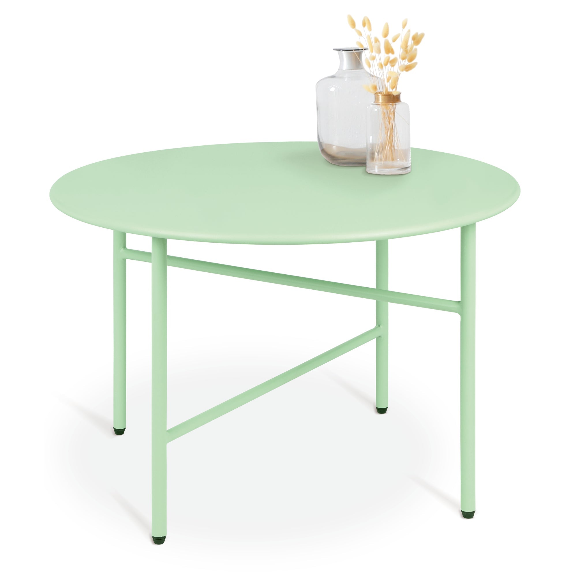 Runder Beistelltisch Metall Finn im 2er Set, kratz- und rostbeständig für Indoor und Outdoor, minimalistisches Design