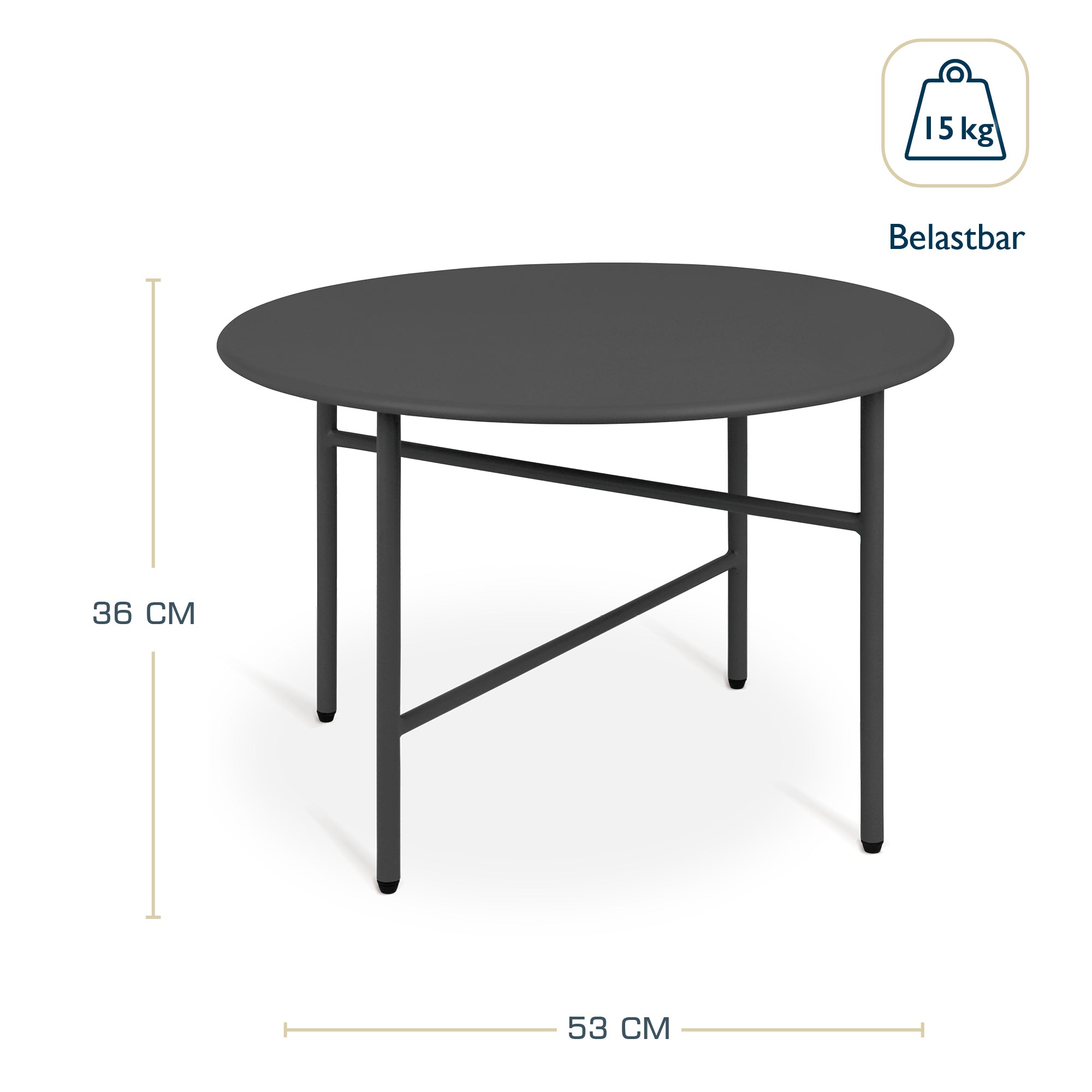 2er Set Beistelltisch Metall Finn minimalistischer runder stabiler Indoor Outdoor Tisch