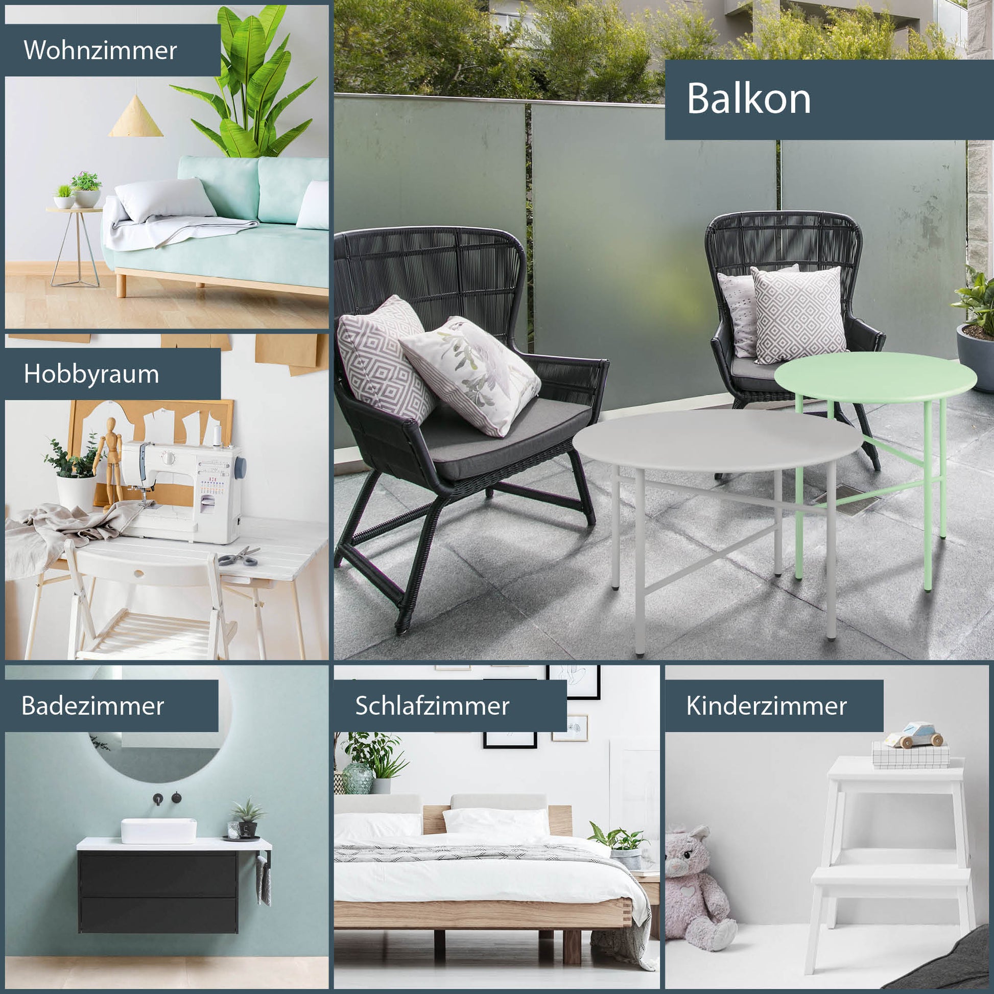 2er Set Beistelltisch Metall Finn mit kratzfester Pulverbeschichtung für Indoor und Outdoor use