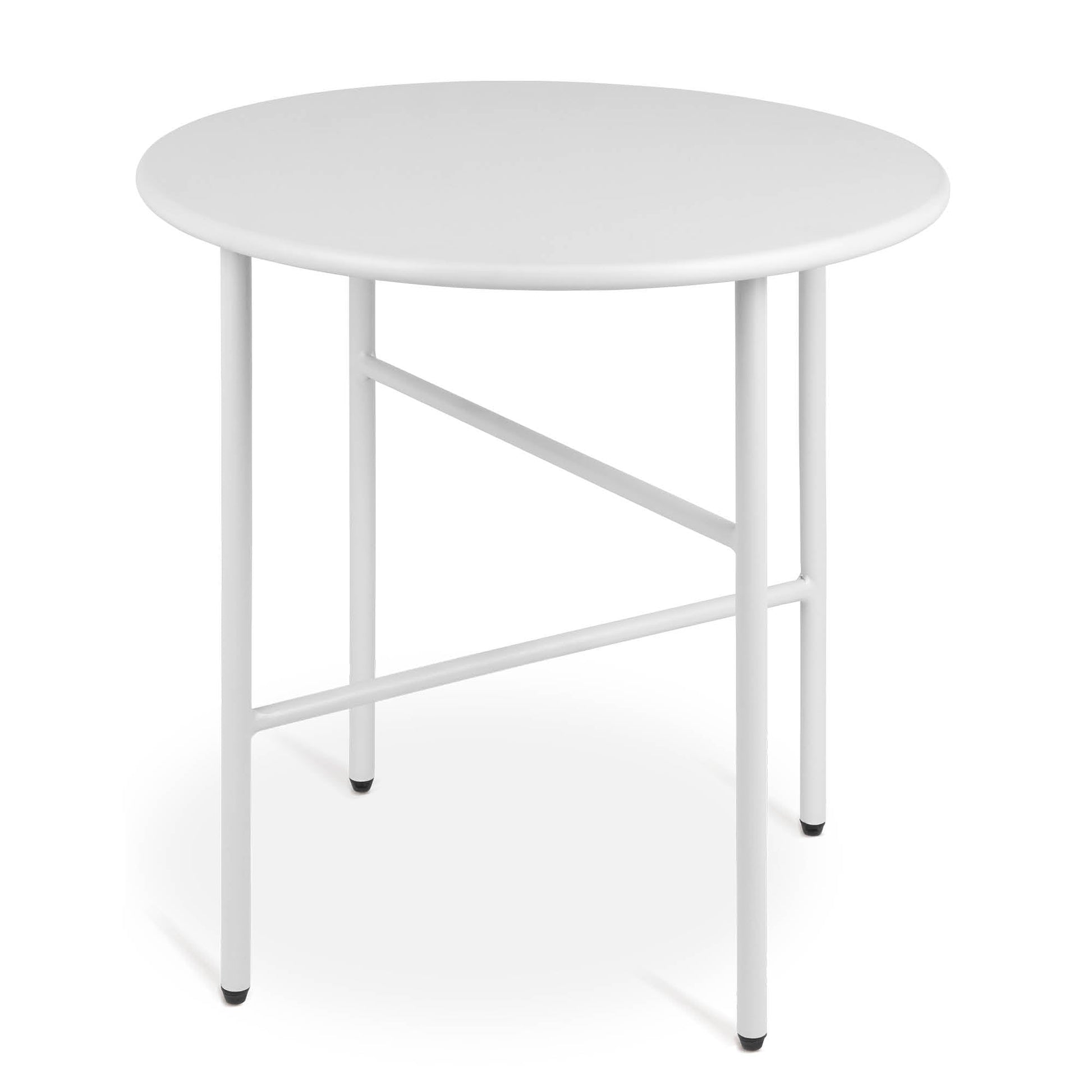 Moderner runder Beistelltisch Metall mit kratzfester Pulverbeschichtung für Balkon, Garten und Wohnzimmer