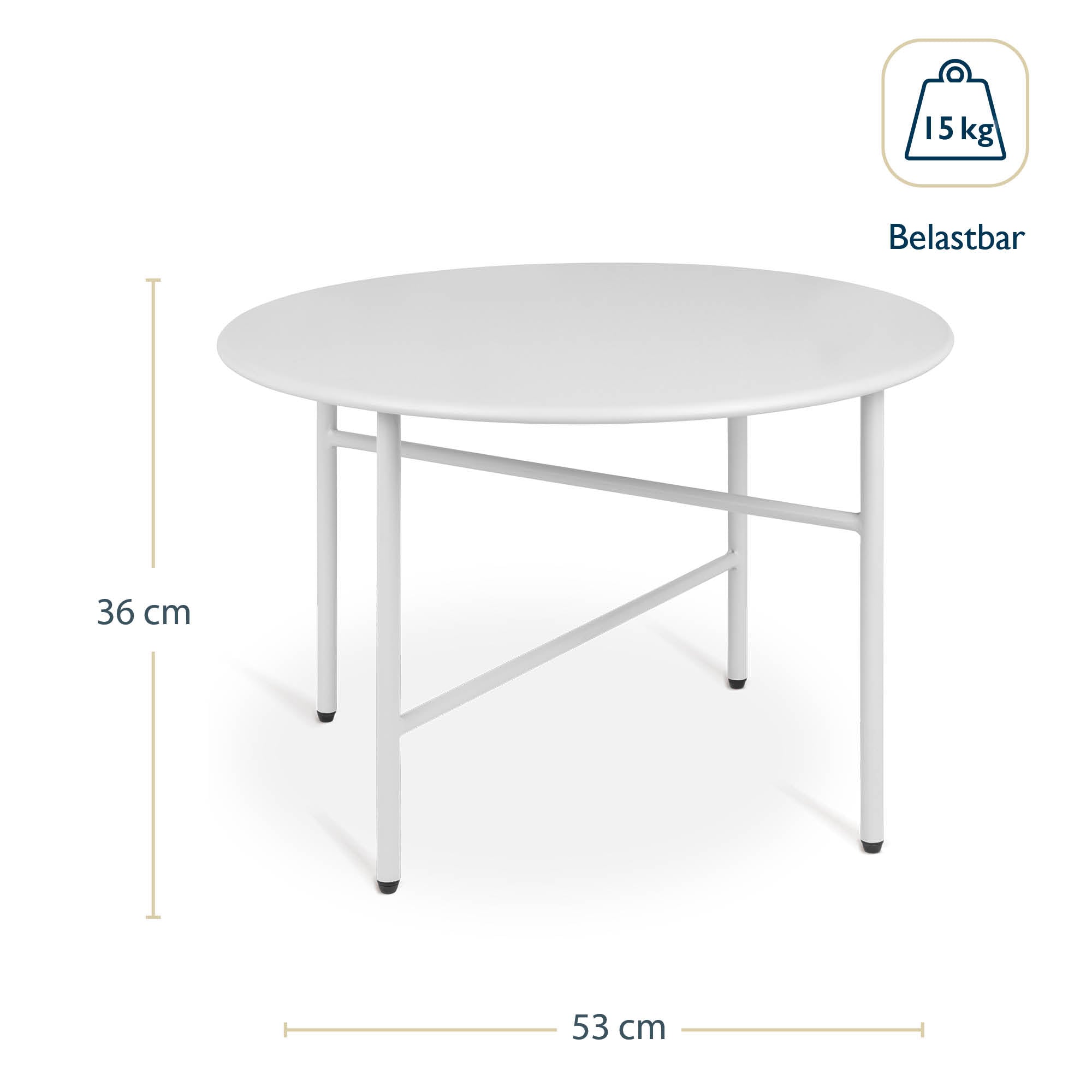 2er Set runder Beistelltisch Metall Finn für Innen- und Außenbereich mit kratz- und rostbeständiger Pulverbeschichtung