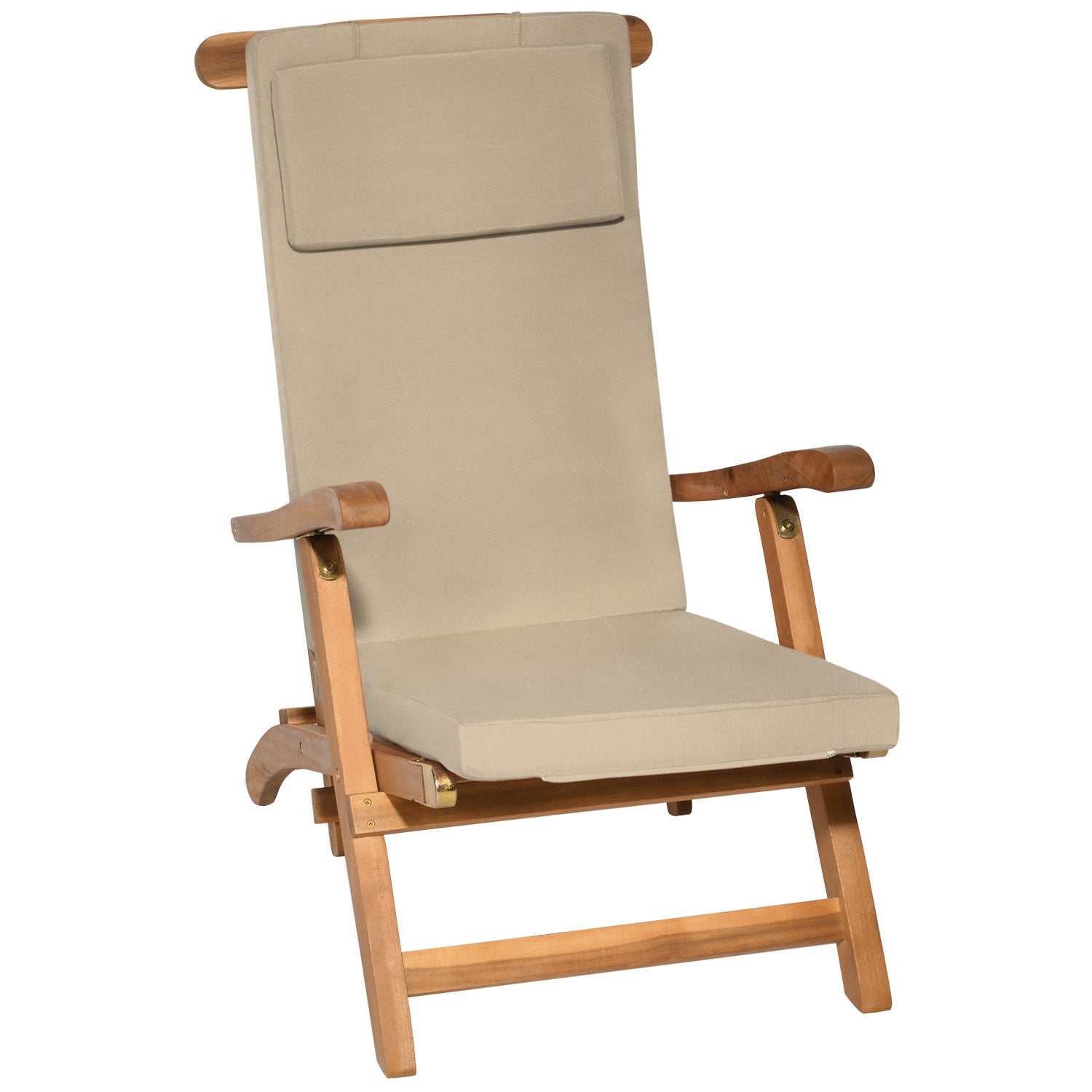 Beautissu Liegestuhl Polster Outdoor 175×45x5 cm – Deckchair Auflage L