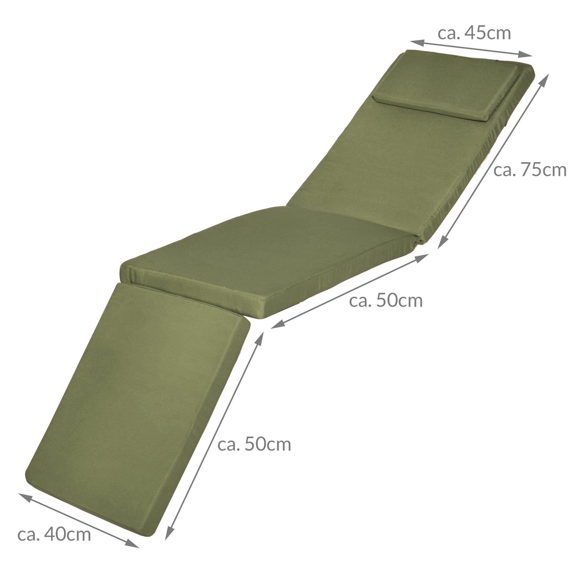 Beautissu Deckchair Auflage mit 5 cm Polsterung und UV-beständigem Polyesterbezug für Outdoor Liegestuhl