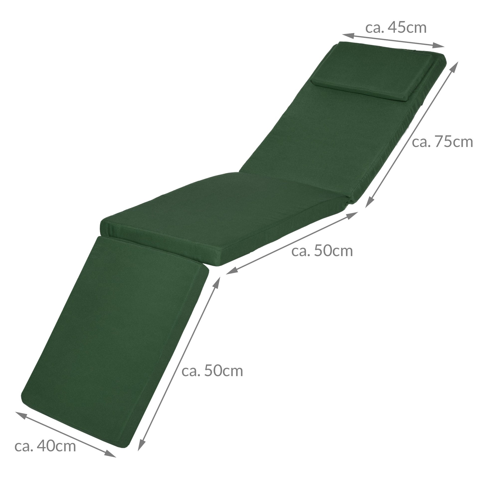 Beautissu Deckchair Auflage mit 5 cm Polsterung für Liegestühle, UV-beständig und abnehmbarer Polyesterbezug