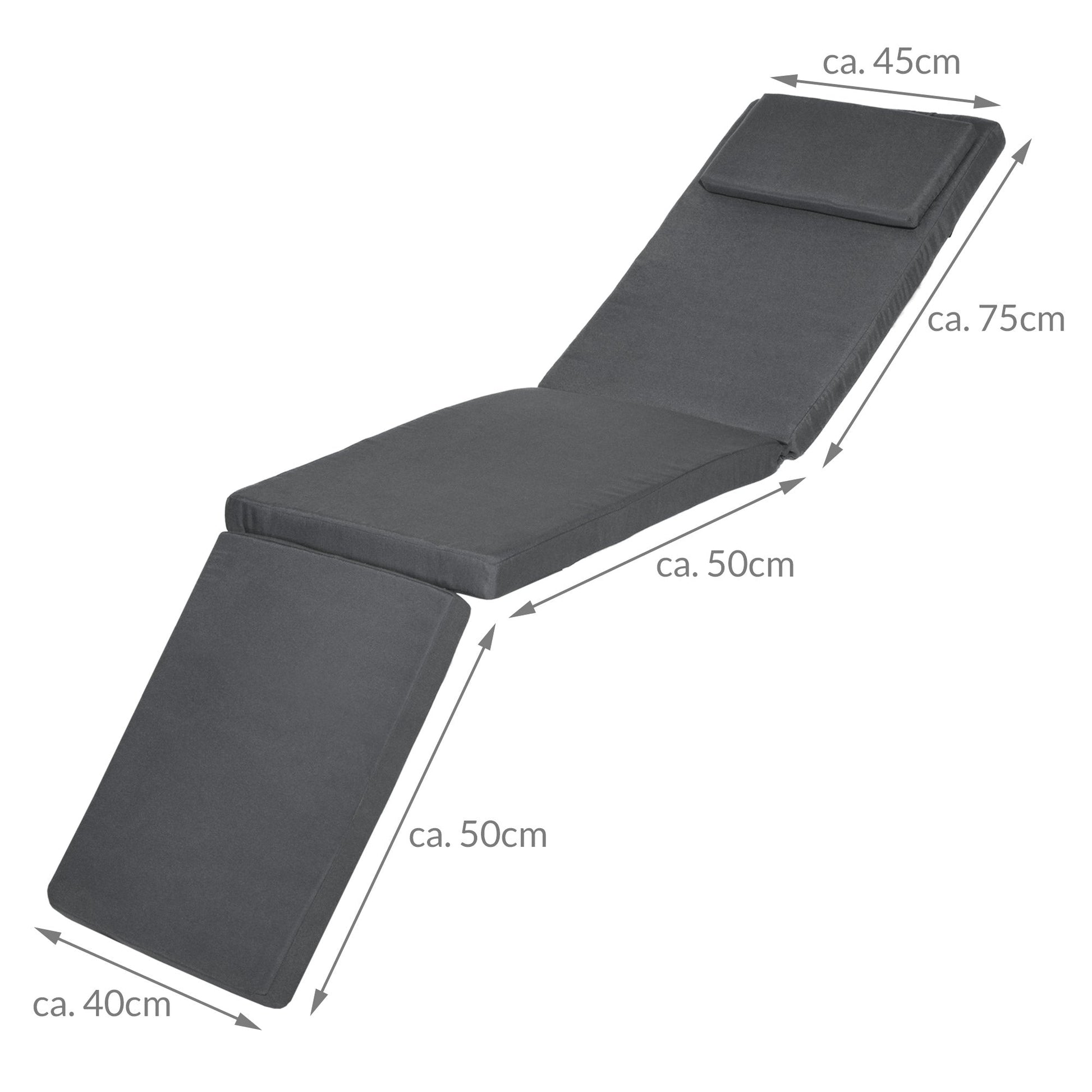 Beautissu Deckchair Auflage mit 5 cm Polsterung für Gartenliege, UV-beständig und abnehmbarer Polyesterbezug