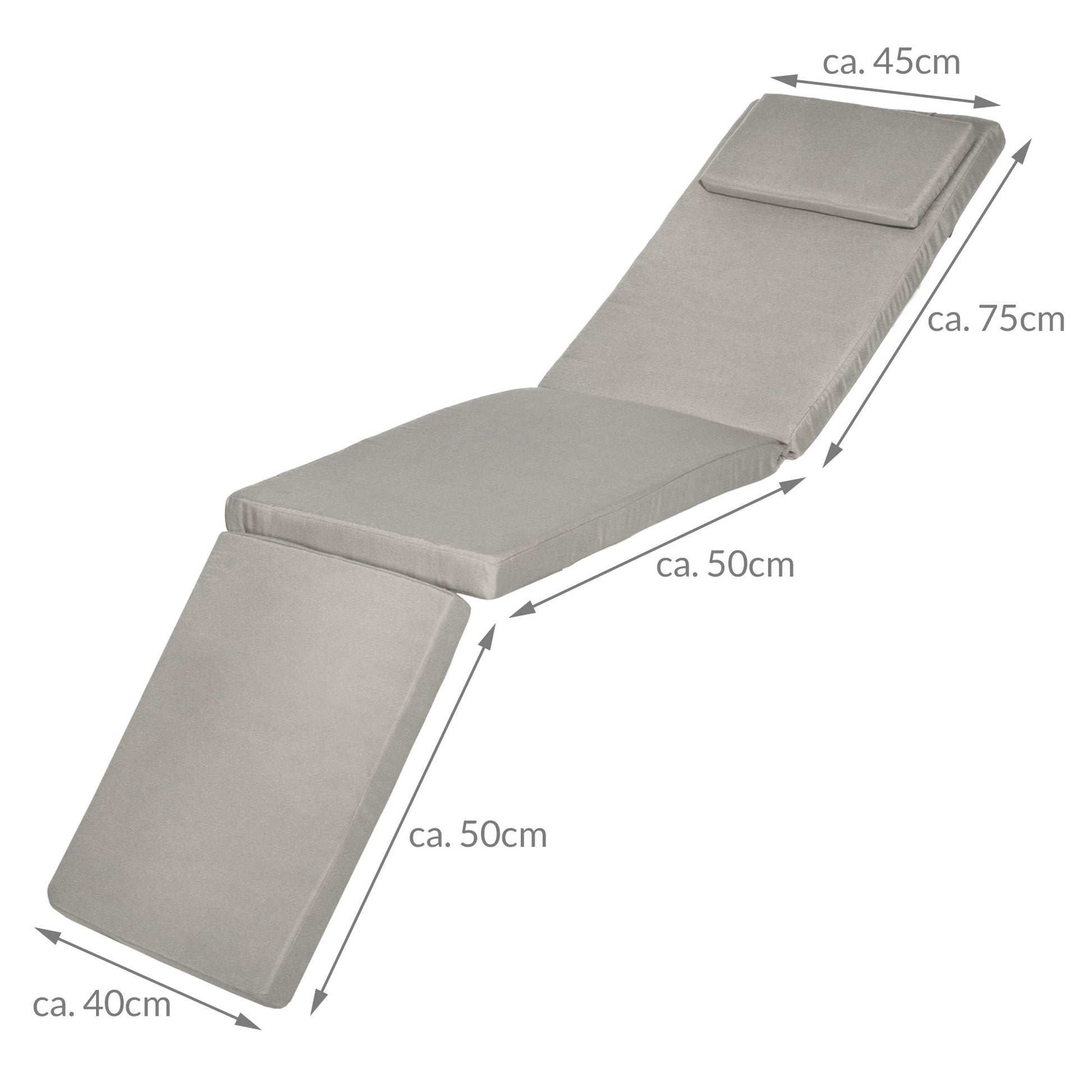 Beautissu Deckchair Auflage mit 5 cm Polsterung und UV-beständigem Polyesterbezug für Sonnenliegen