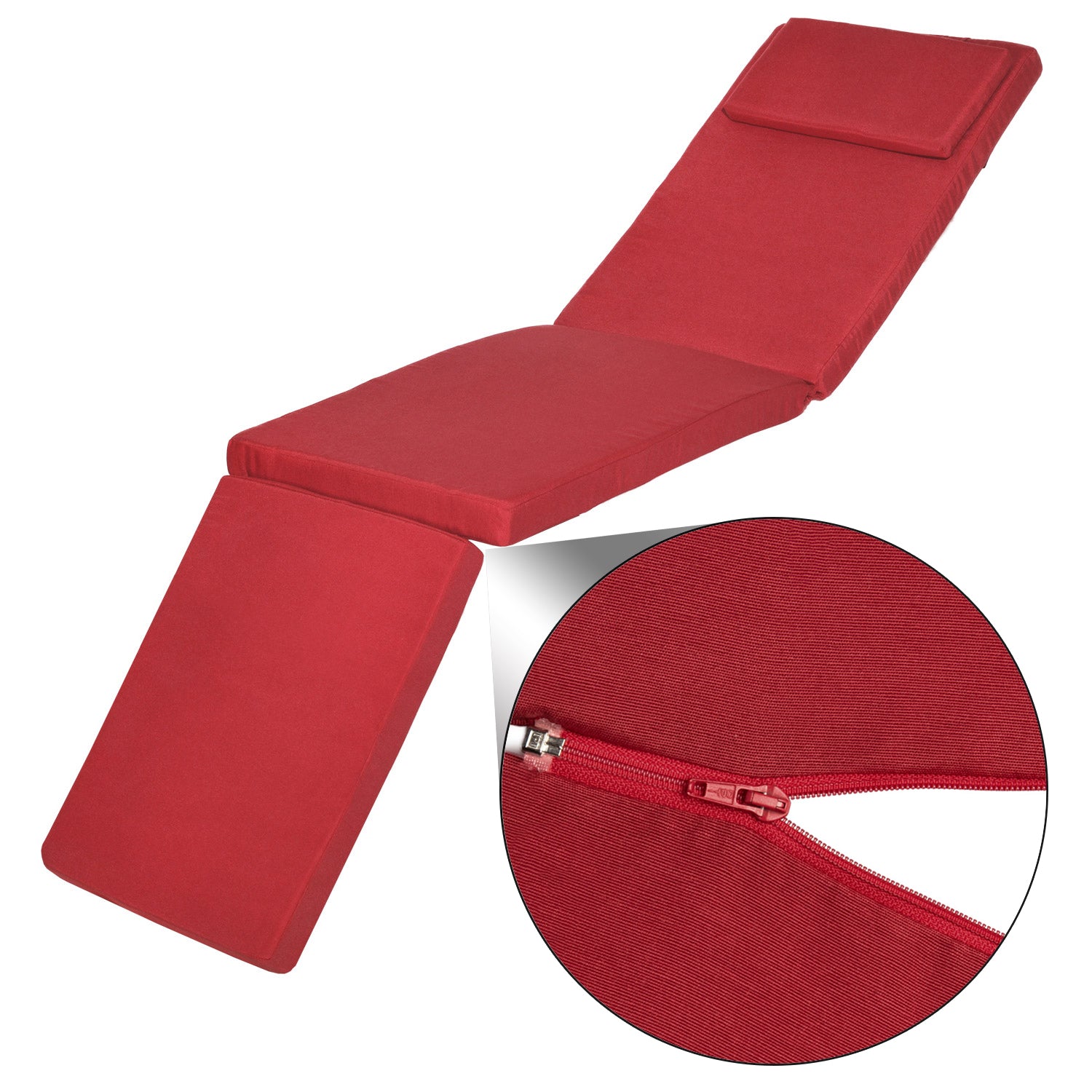 Beautissu Liegestuhl Polster Outdoor 175×45x5 cm – Deckchair Auflage L