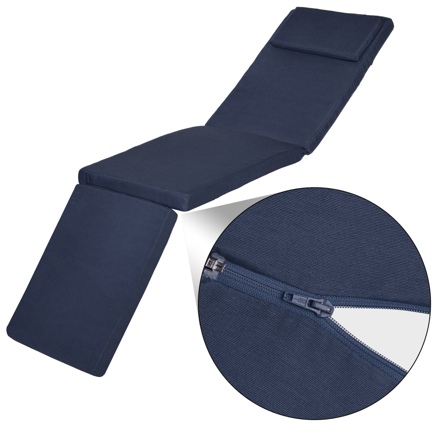 Beautissu Liegestuhl Polster Outdoor 175×45x5 cm – Deckchair Auflage L