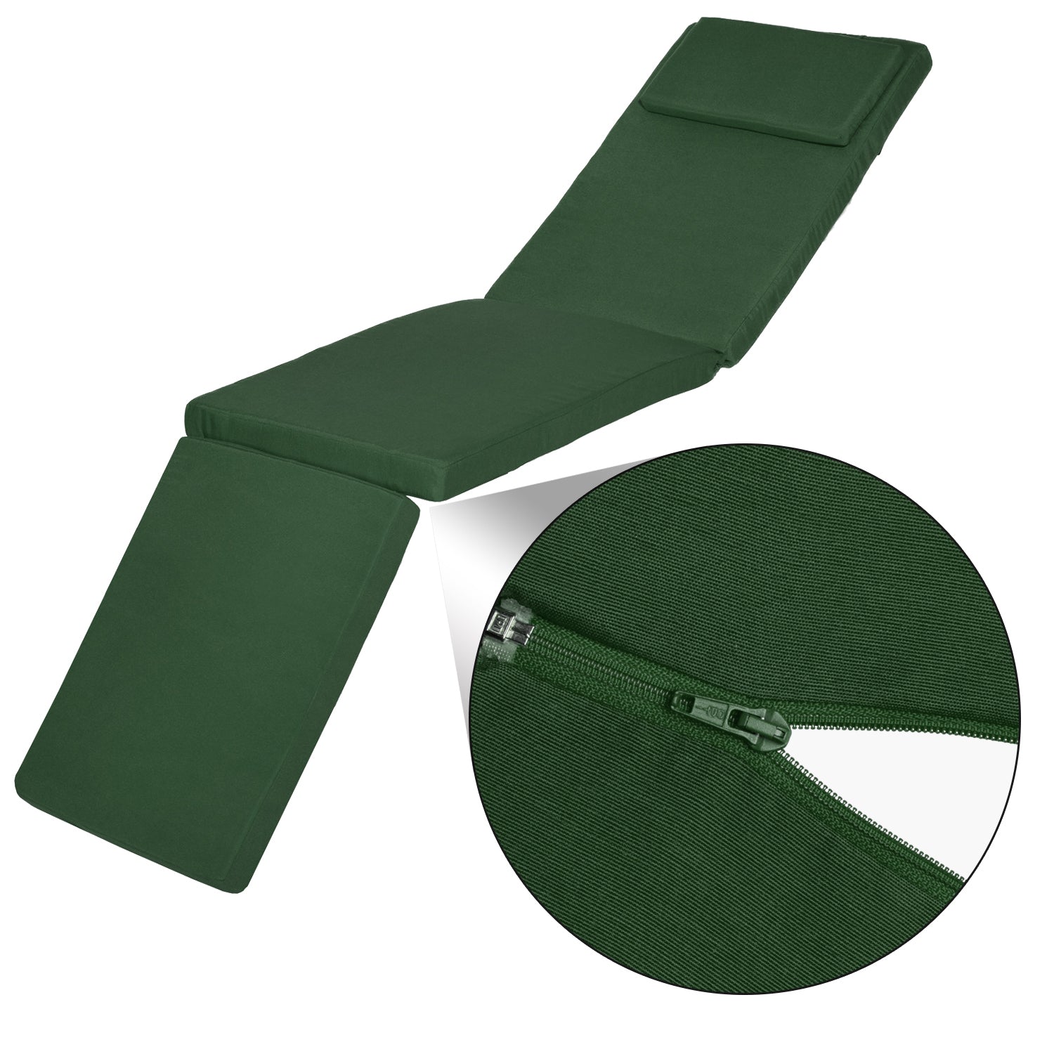 Beautissu Liegestuhl Polster Outdoor 175×45x5 cm – Deckchair Auflage L