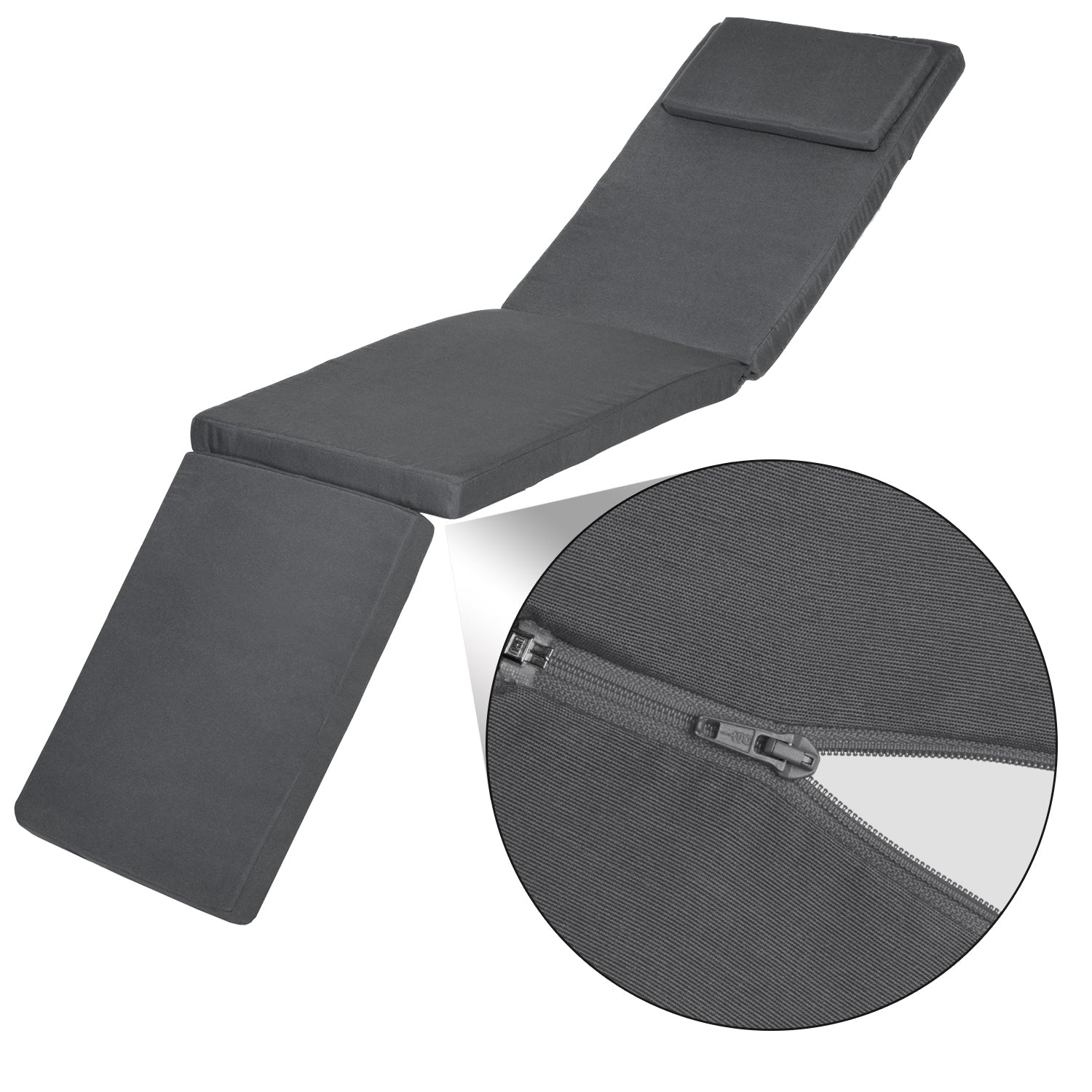 Beautissu Liegestuhl Polster Outdoor 175×45x5 cm – Deckchair Auflage L